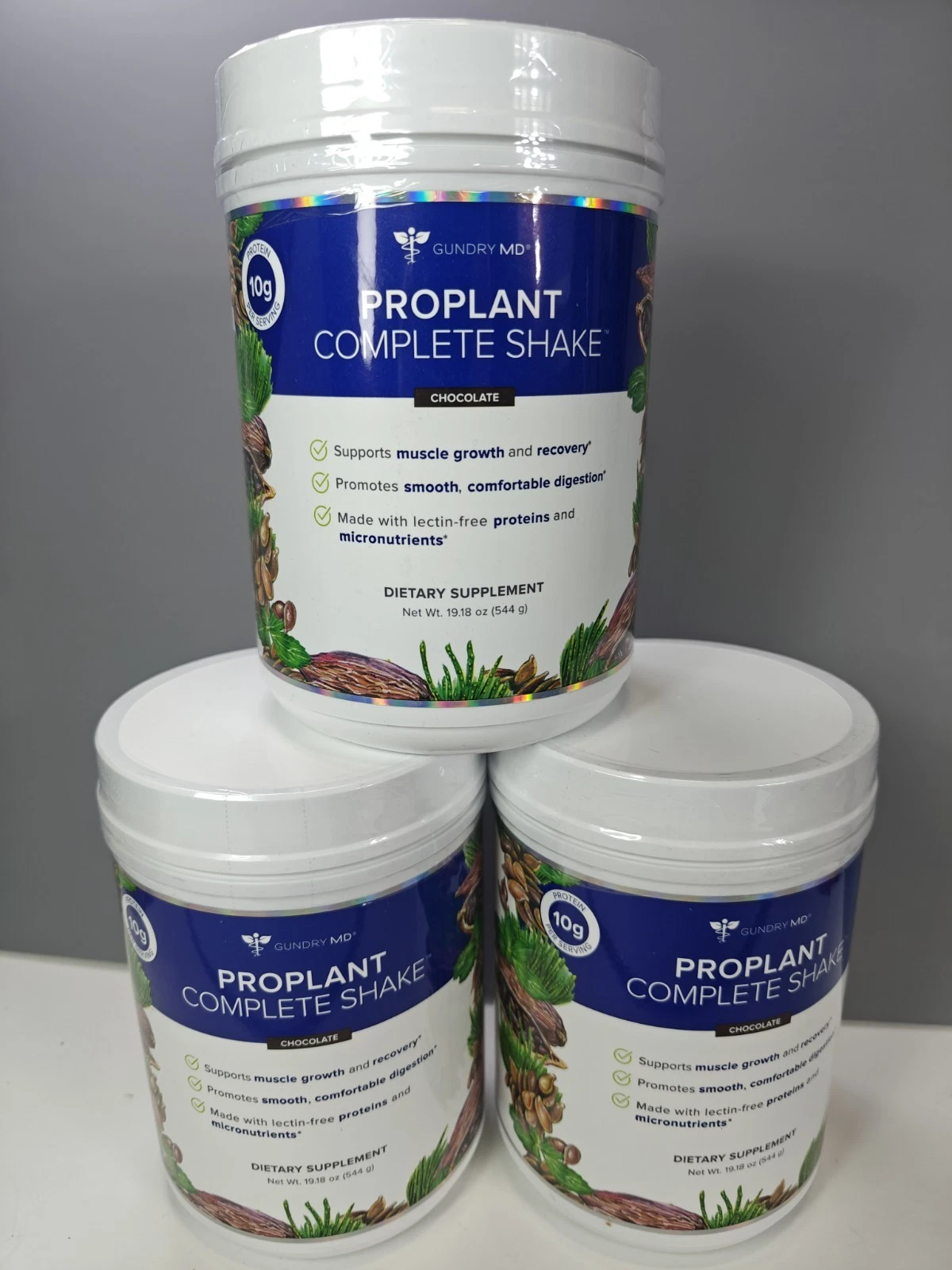 3 Gundry MD Proplant Complete Shake CHOCOLATE 19.18 oz, 20servings MFG2/23/2021