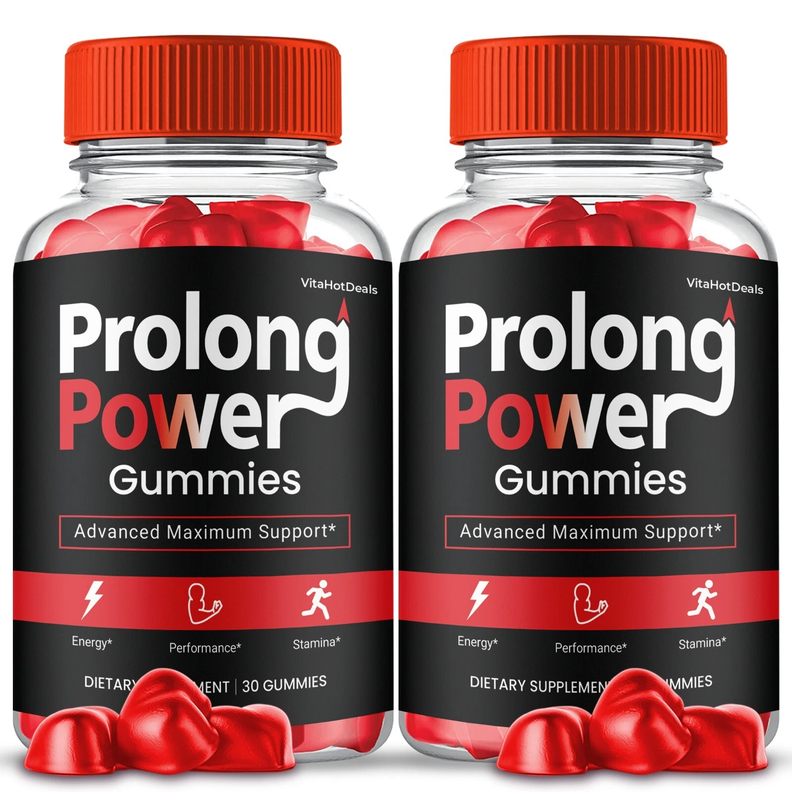 Prolong Power Gummies for Men, Max Strength Male Performance Formula (2 Pack)