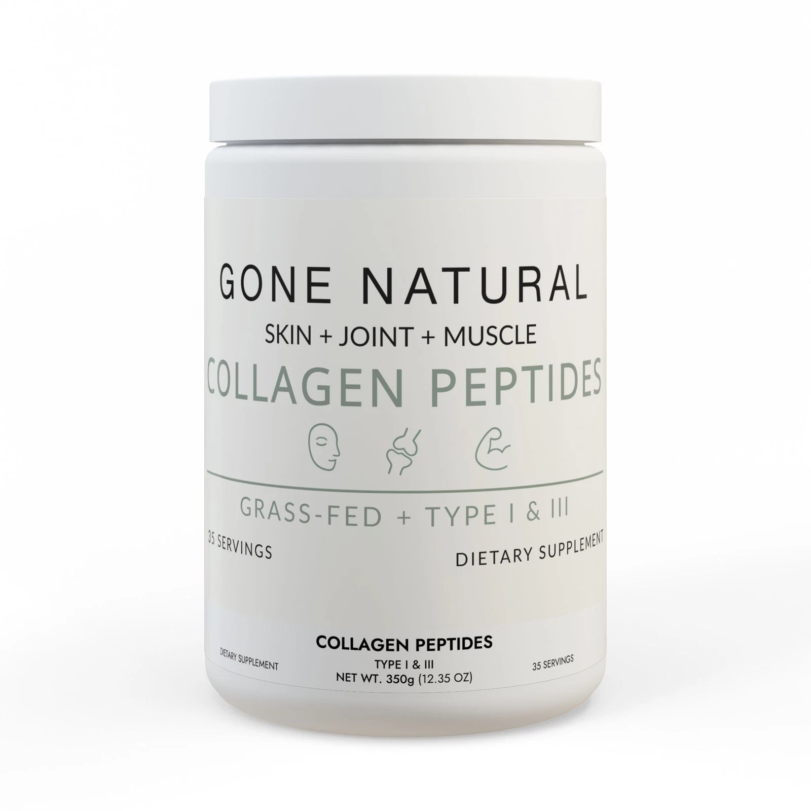 Gone Natural Collagen Peptides Type I & III Grass-Fed Hydrolyzed Supplement