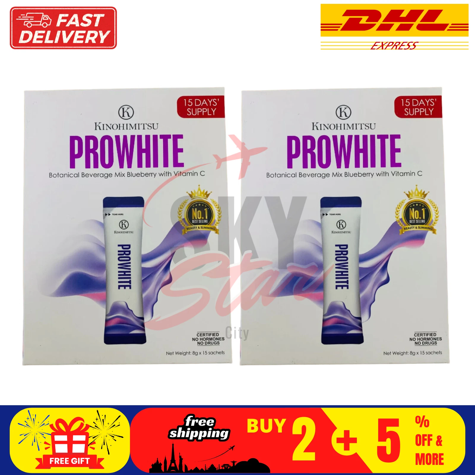 2 X Kinohimitsu ProWhite for Brighten Skin Eliminate Spot NEW 15s FAST SHIPPING