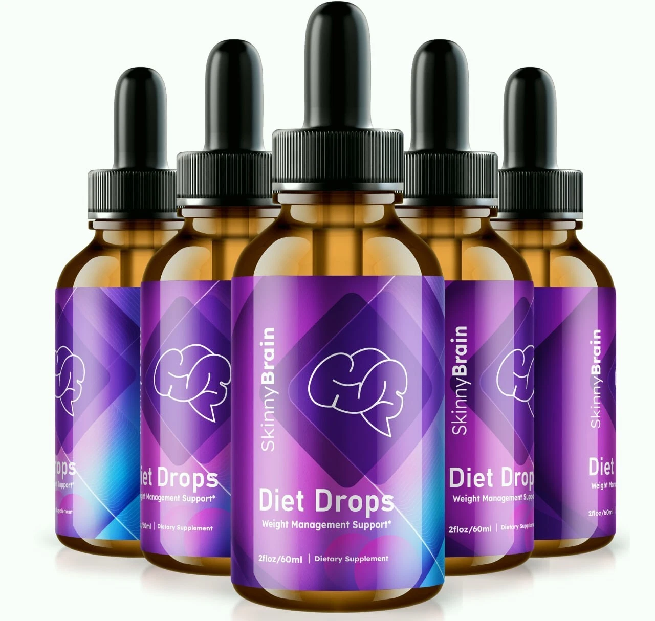 (5 Pack) Skinny Brain Weight Loss Drops to Boost Energy & Suppress Appetite