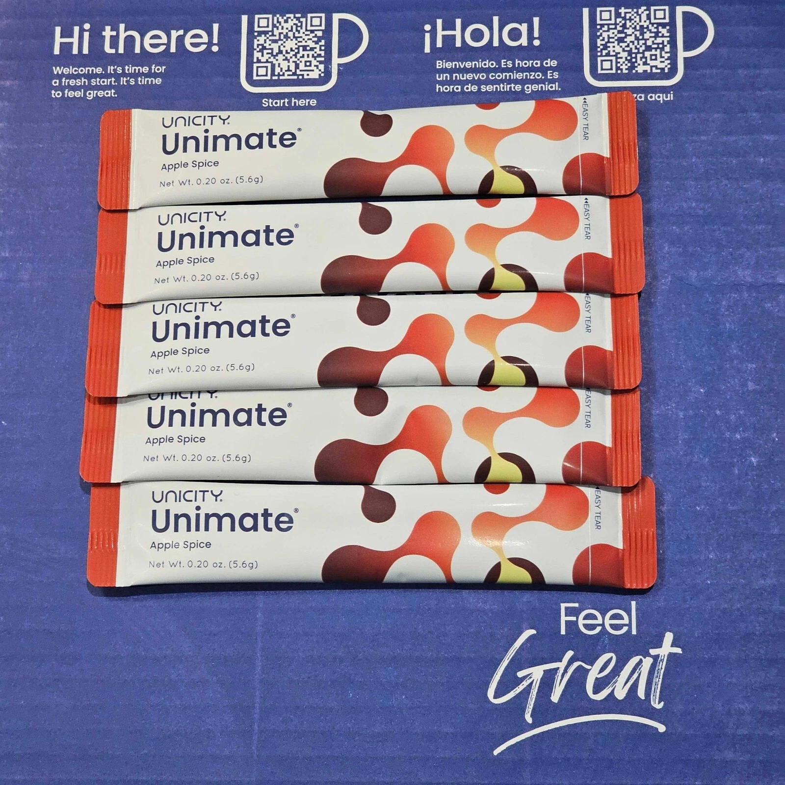 New -Unicity Feel Great Unimate System - 5 packs of Limited Apple Spice Flavor