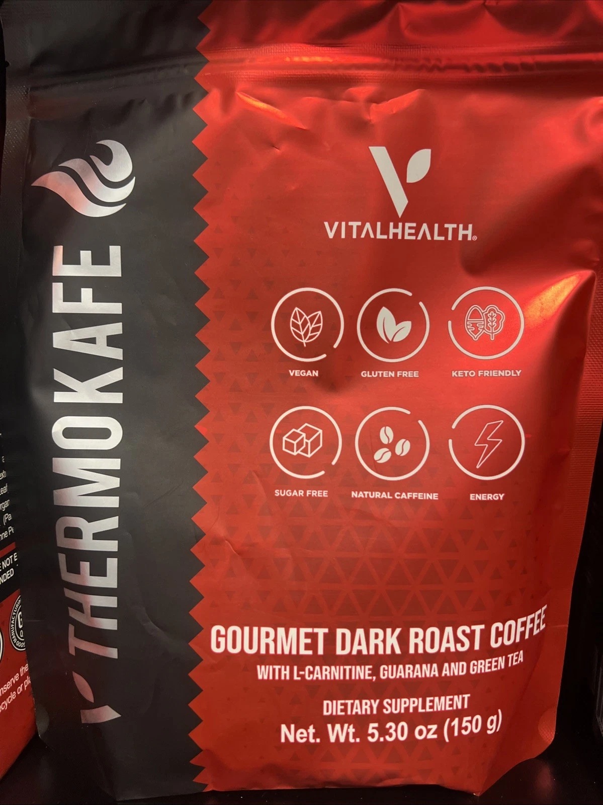 Vital Health V-THERMOKAFE Gourmet Dark Roast Coffee Weightloss Energy NIB
