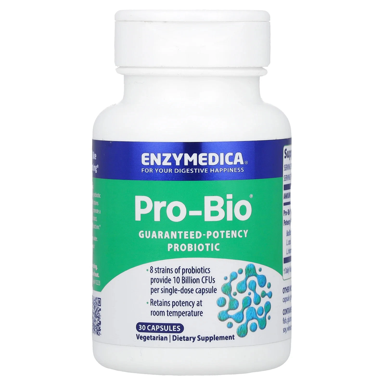 Enzymedica Pro Bio Guaranteed Potency Probiotic 30 Capsules Casein-Free,