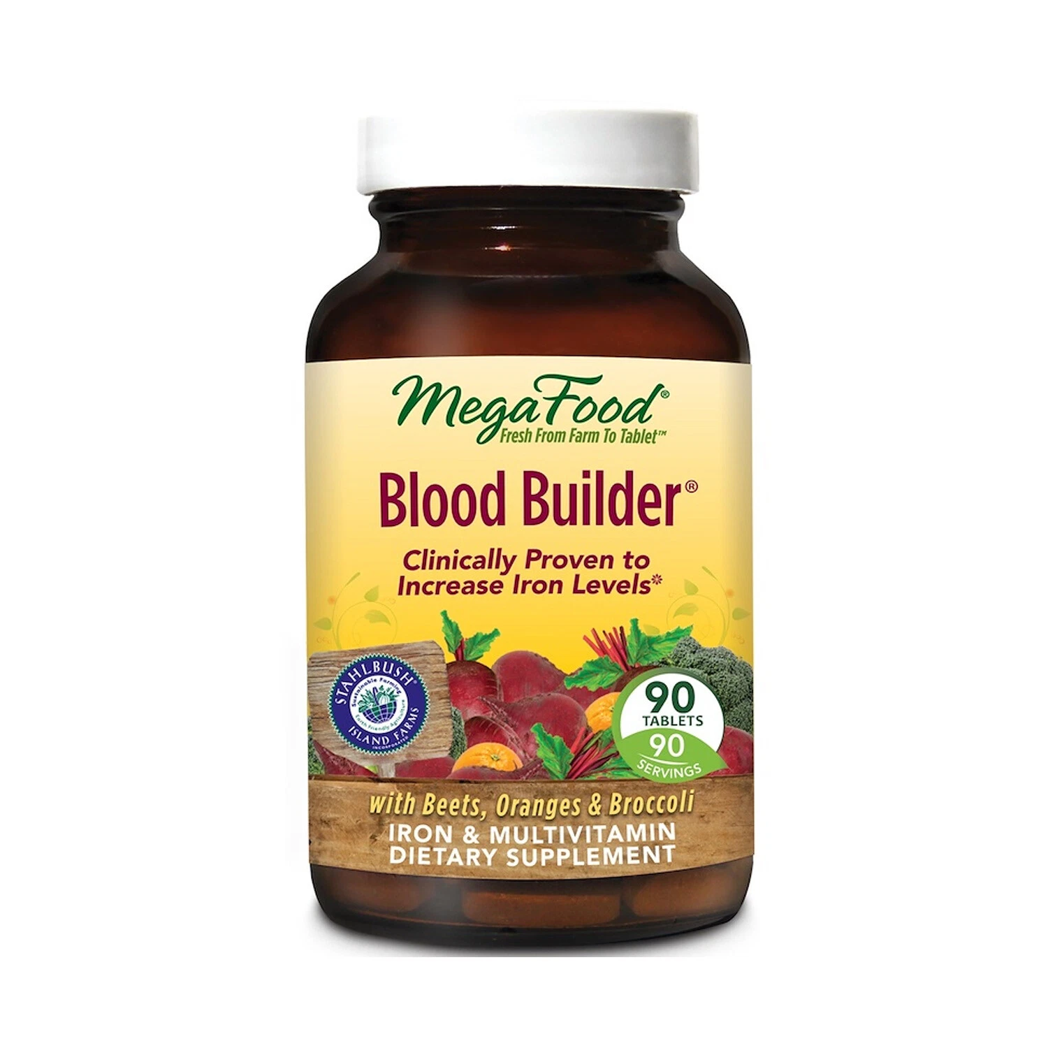 MegaFood Blood Builder, Energy Boosting Iron Supplement, 90 Tablets