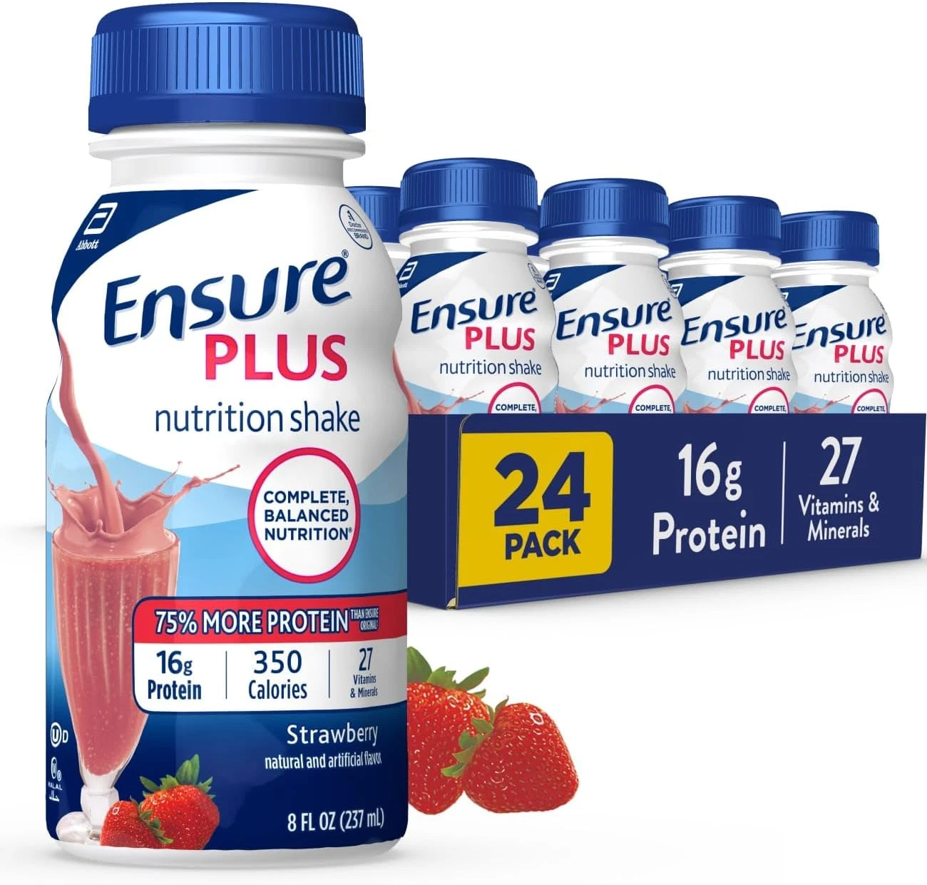 Ensure plus Strawberry Nutrition Shake | Meal Replacement Shake | Ready to Drink