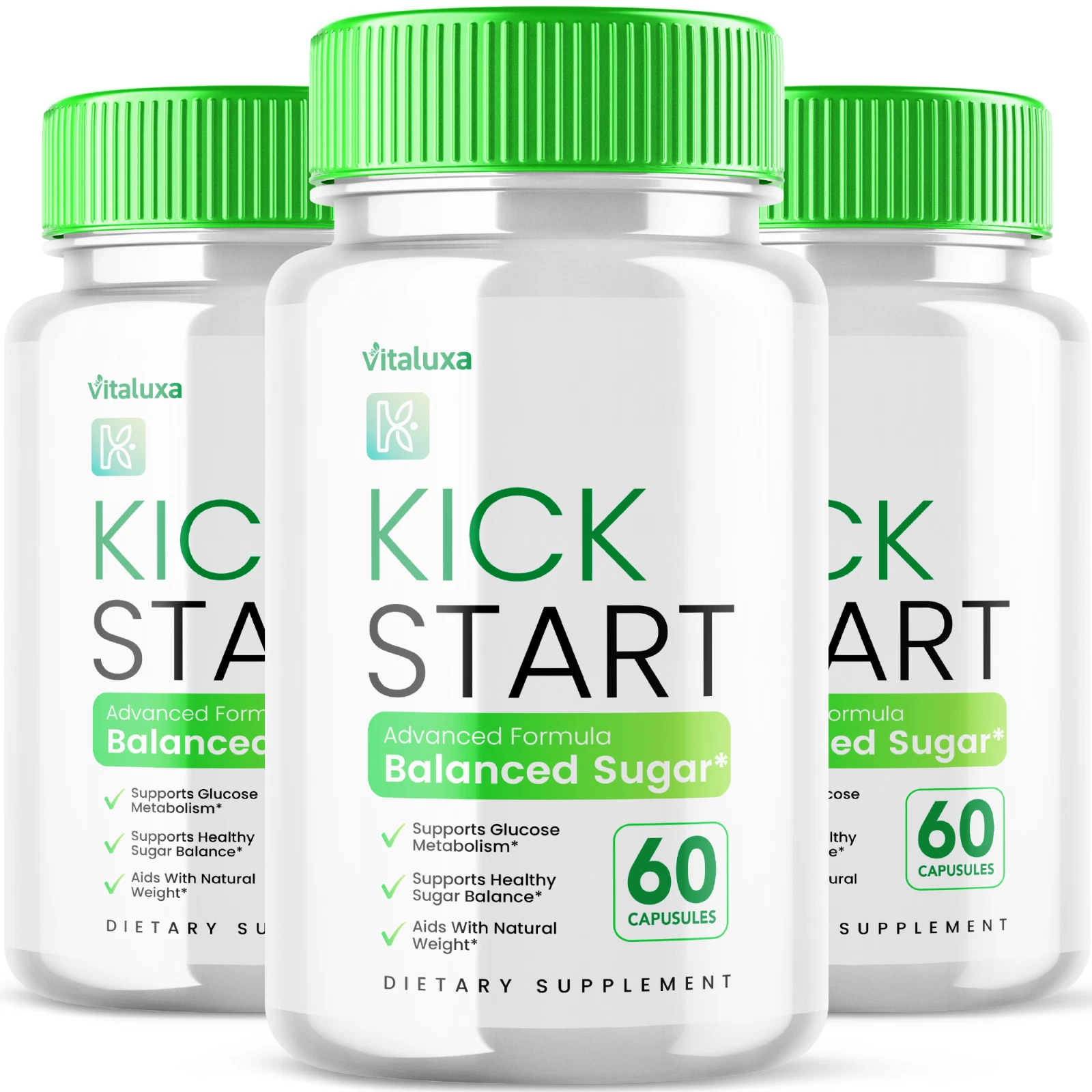 (3 Pack) Kick Start Blood Capsule Balanced Sugar Supplement Pills (180 Capsules)