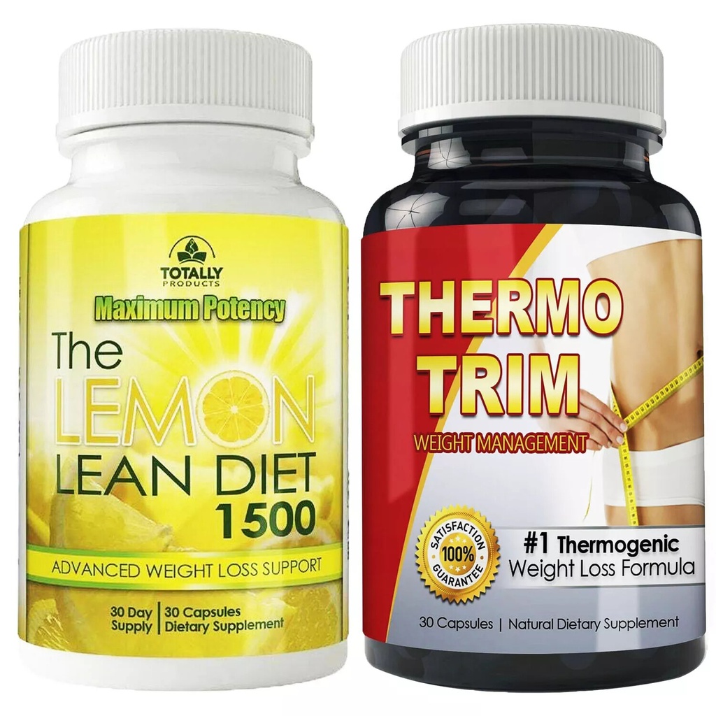 Lemon Lean Weight Loss Diet Pills & Thermo Trim Fat Burner Dietary Supplements