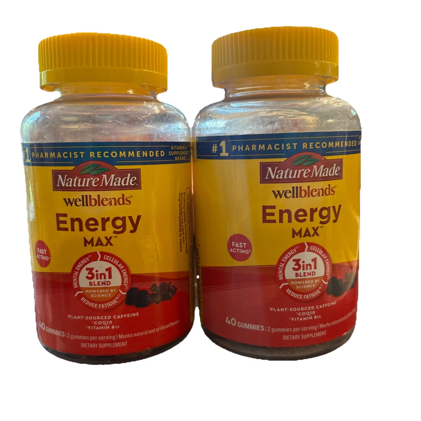 Nature Made Wellblends Energy Max 3 In 1 Coq10 B12 Caffeine Exp 1/2026 2 Bottles