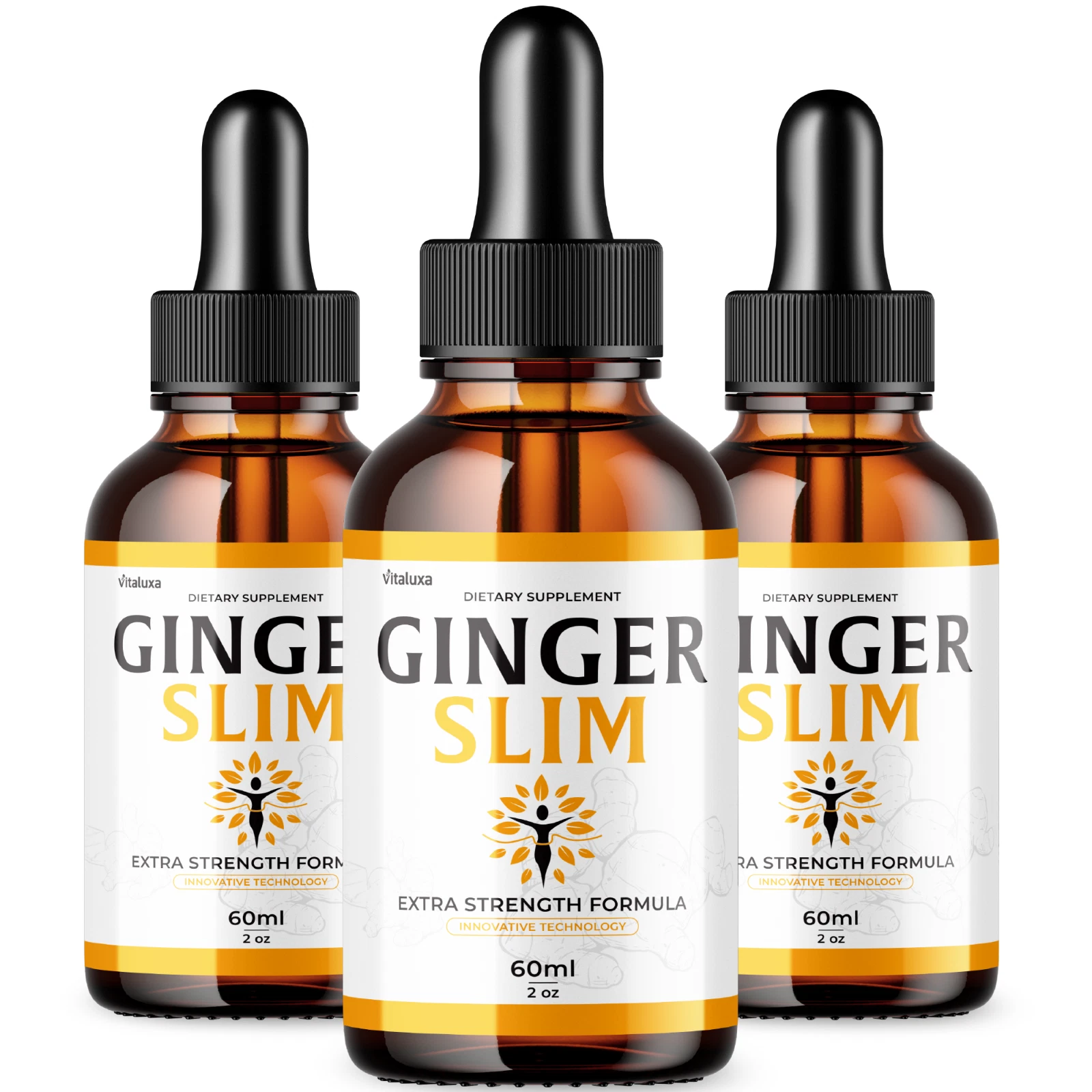 (3 Pack) Ginger Slim Drops Overall Wellness Health Support Made in USA (6 oz)