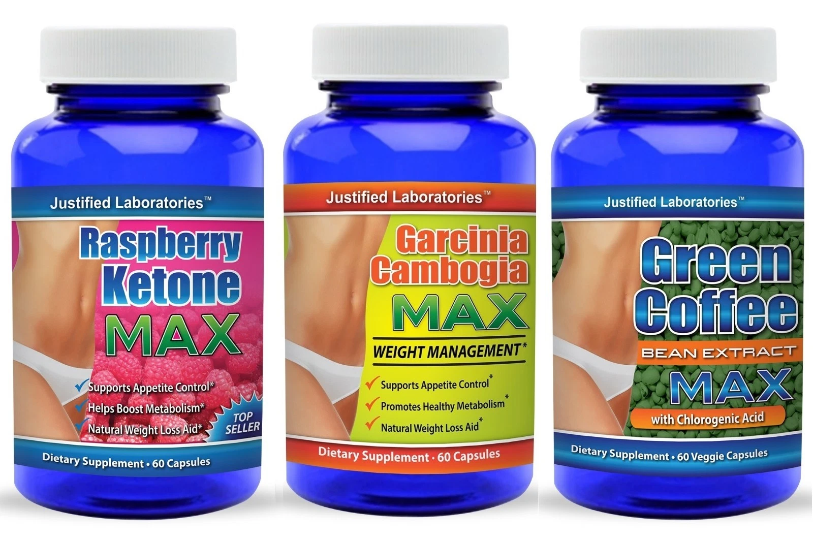 Pure Raspberry Ketone Garcinia Cambogia 60% HCA Green Coffee Bean Extract Pills