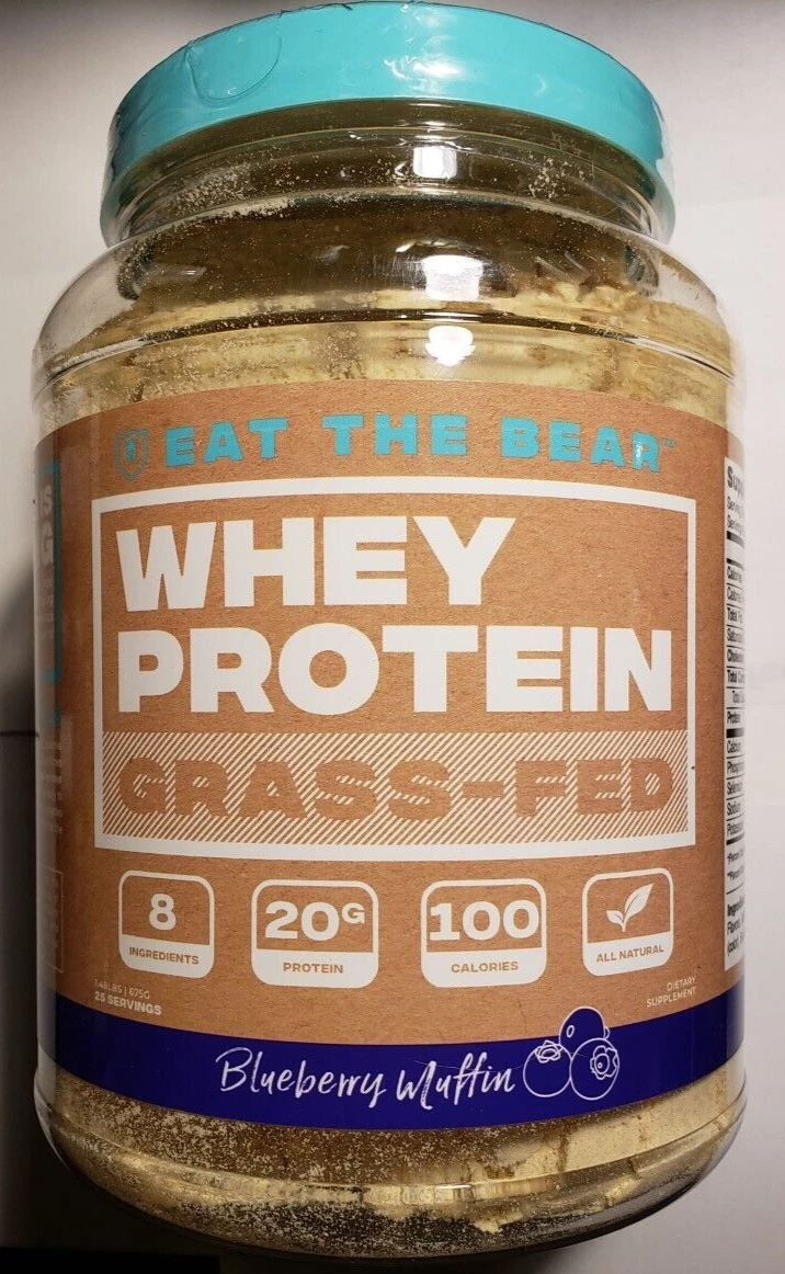 Eat The Bear - Whey Protein - Grass fed 1.48 lbs - Blueberry Muffin EXP 5/2026