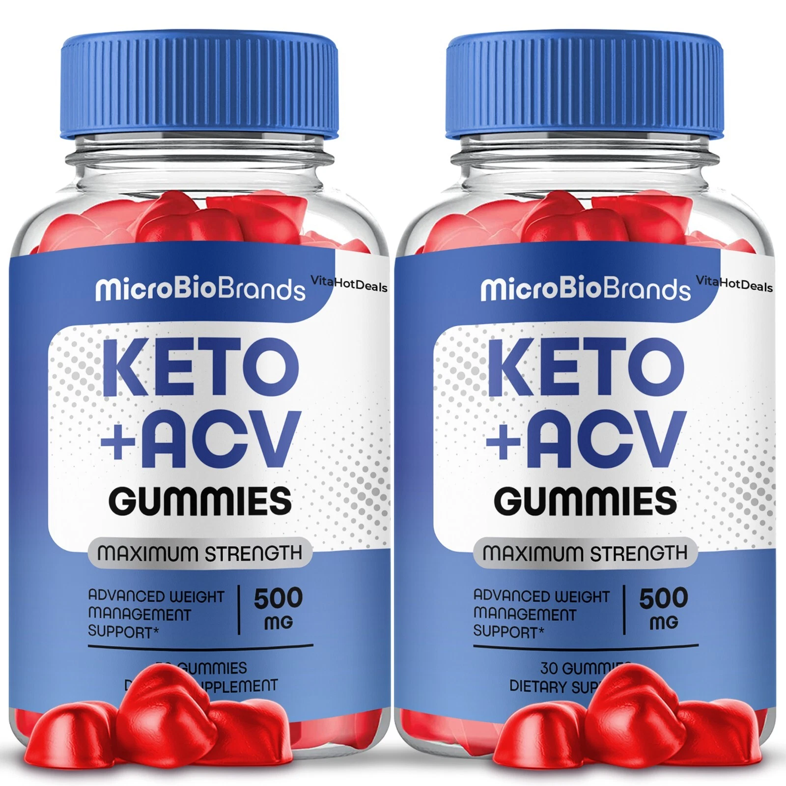 MicroBioBrands Keto ACV Gummies, MicroBio Brands + ACV Max Strength (2 Pack)