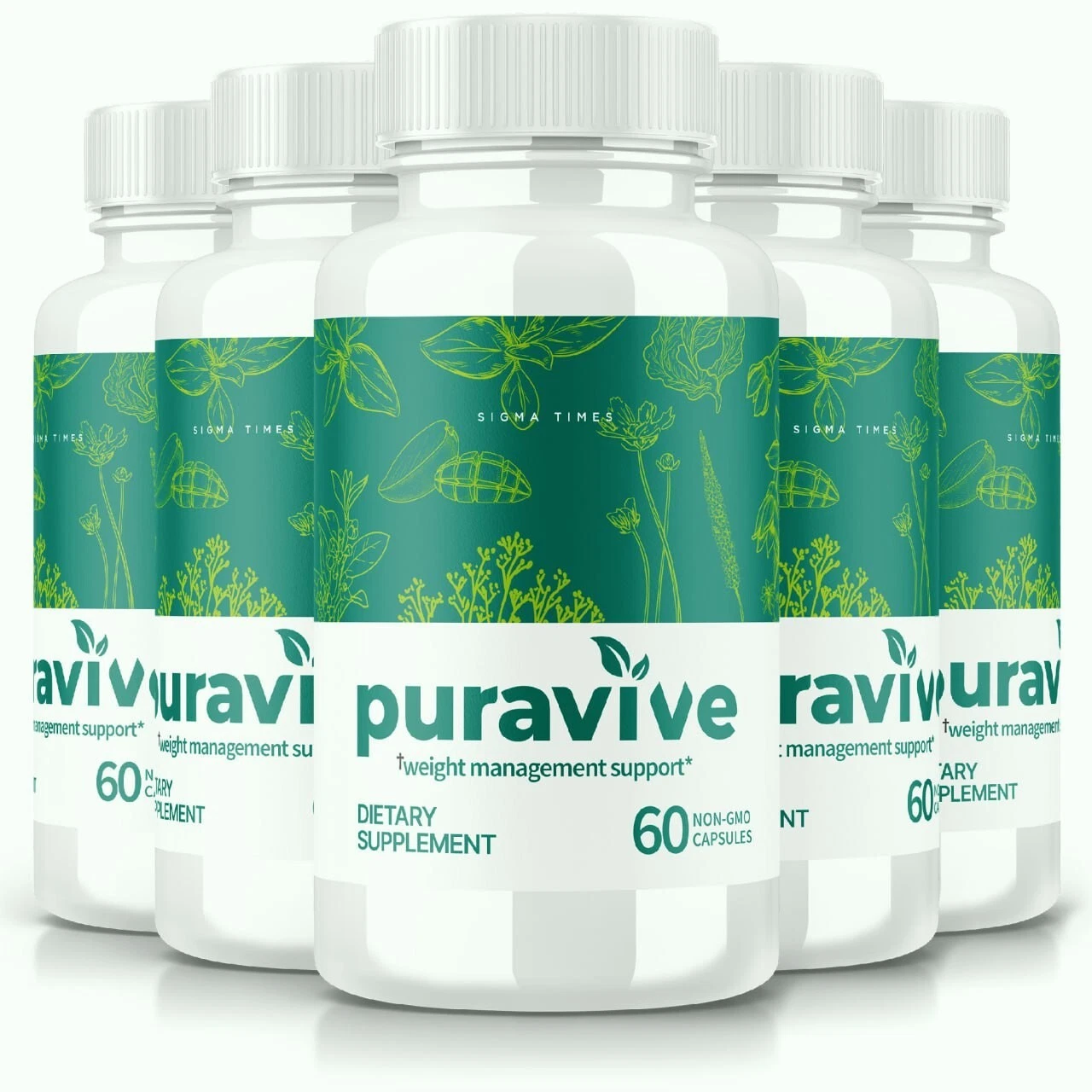 (5 Pack) Puravive Weight Loss Capsules - Official Formula 300ct