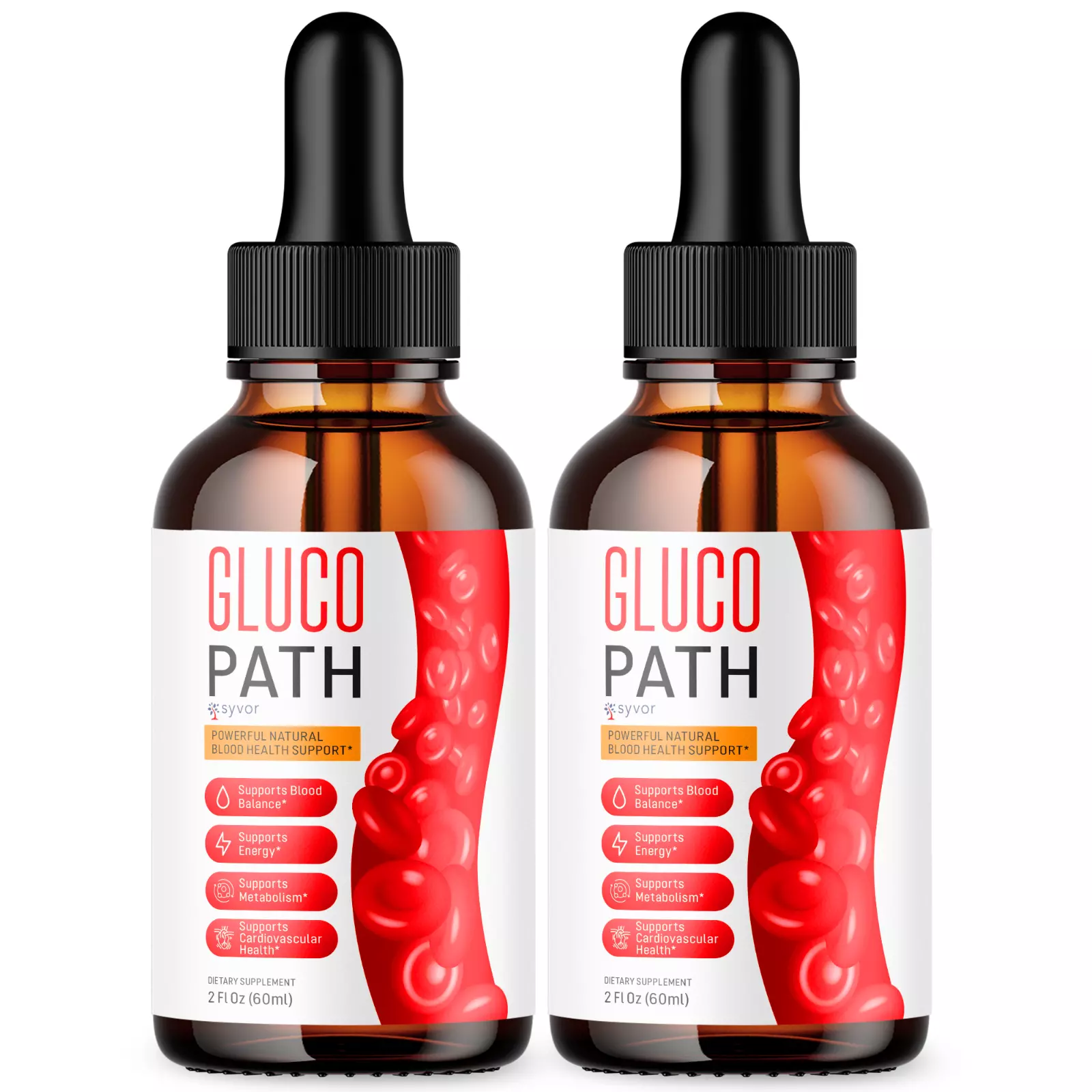 (2 Pack) Gluco Path Blood Support Drops Advanced Vitamin Formula Supplement 2ML