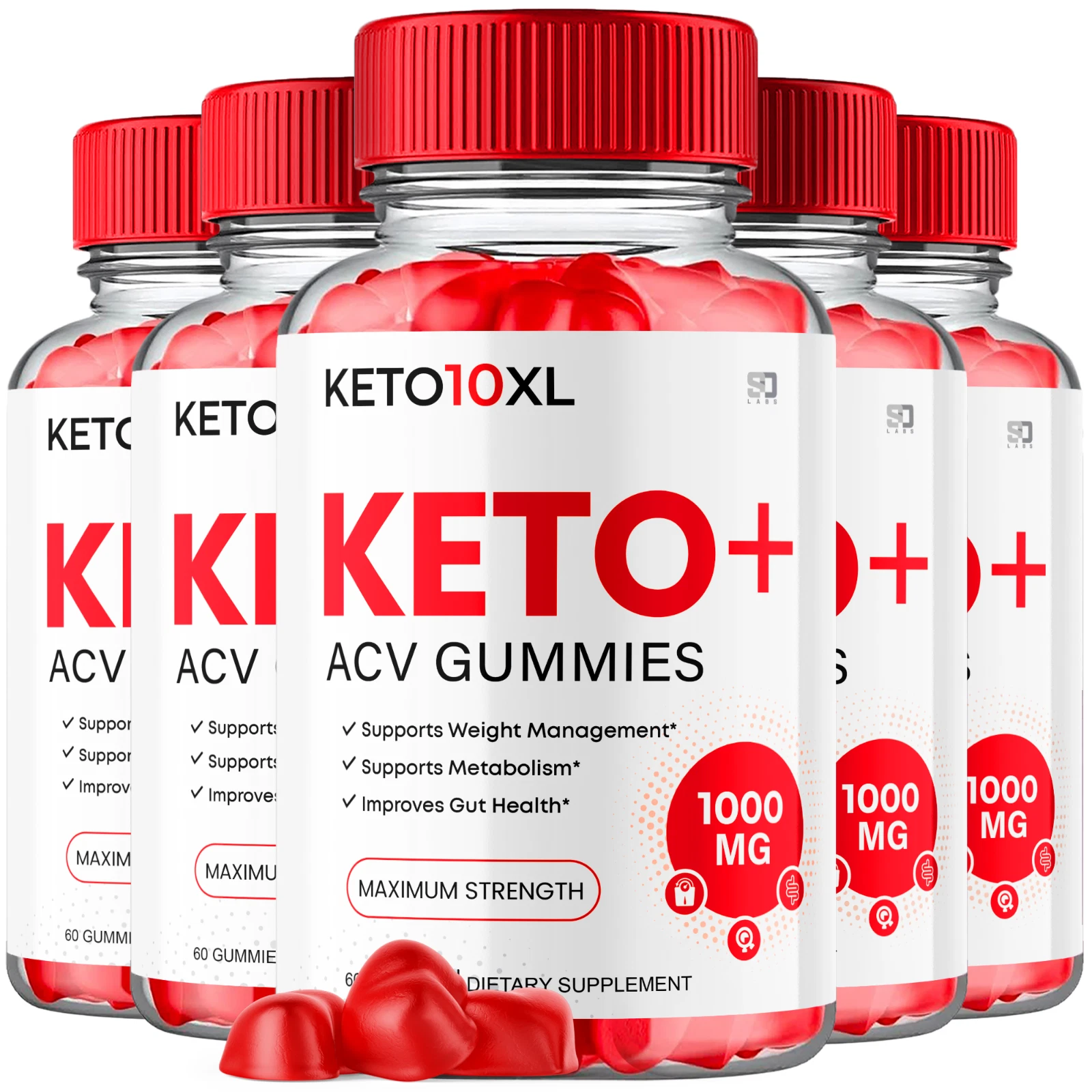 Keto10XL Keto ACV Gummies - Support Weight Management and Energy (5 Pack)