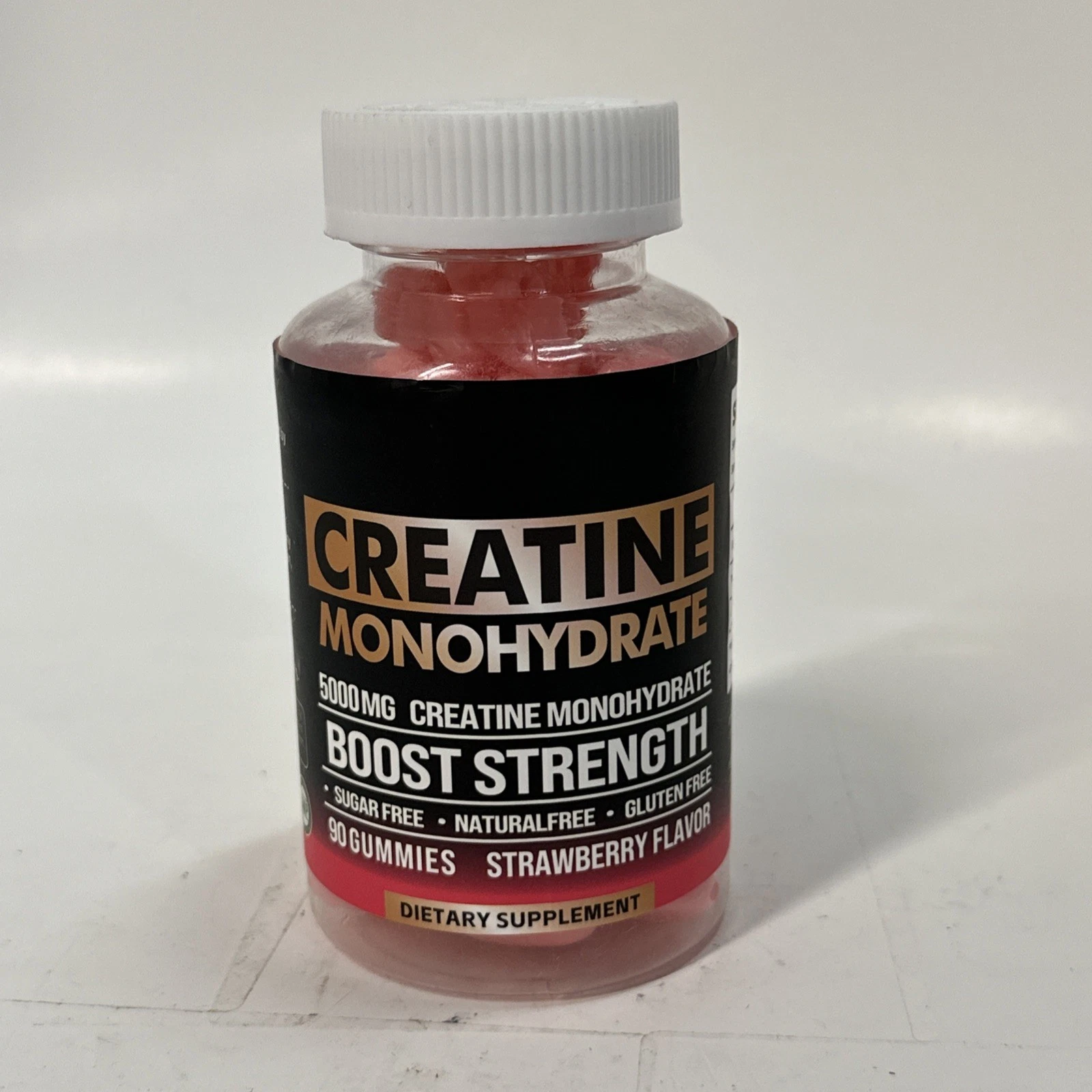 Creatine Monohydrate Gummies 5000mg 90ct Strawberry flavor Exp 08/26