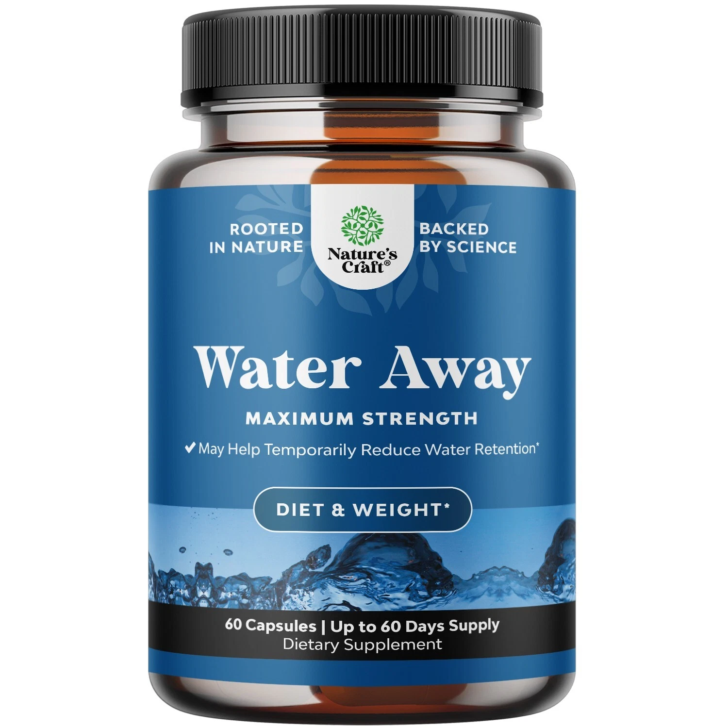 Water Away Pills Maximum Strength - Herbal Diuretic Pills for Water Retention