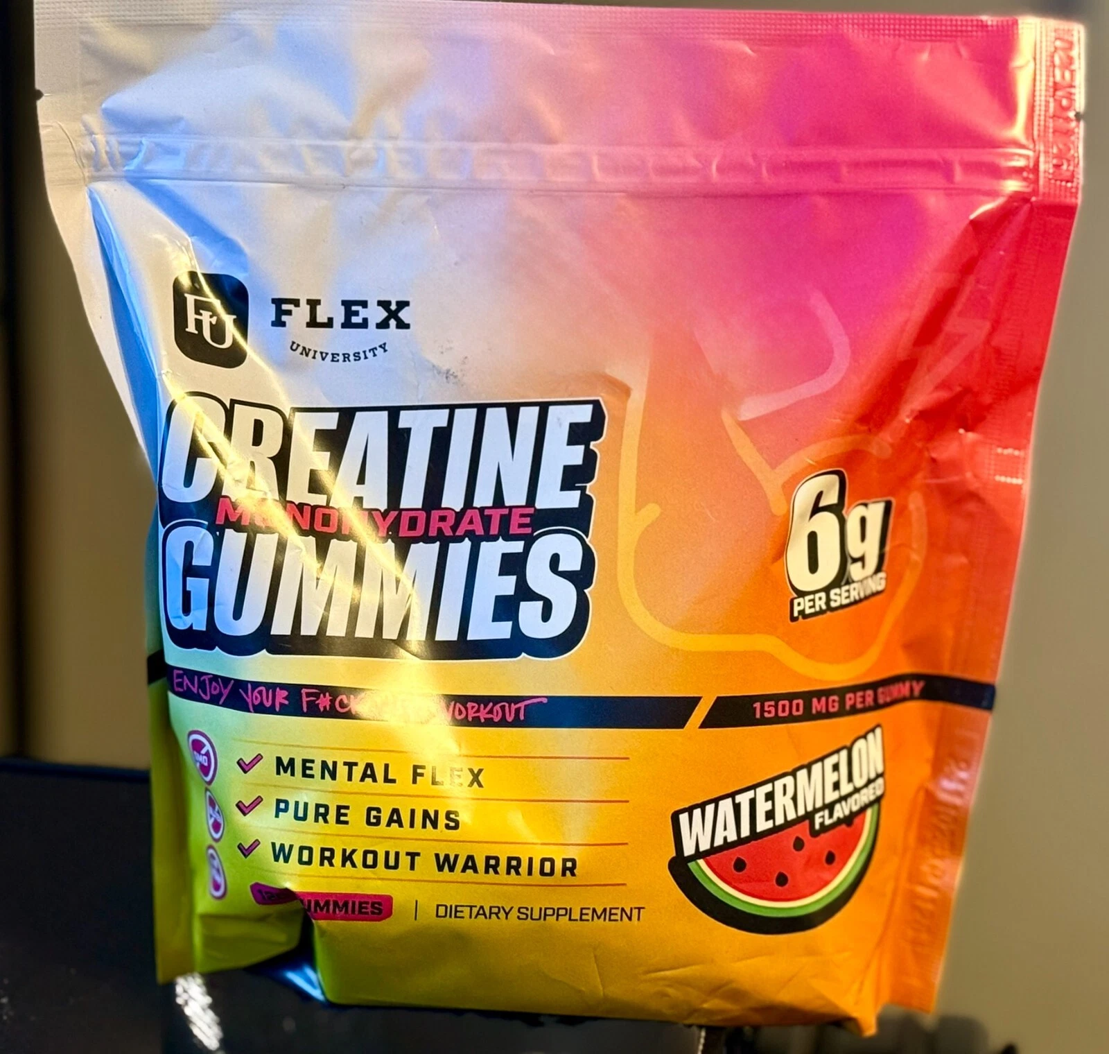 New Flex University Creatine Monohydrate Gummies - 6g - Watermelon - 120 count
