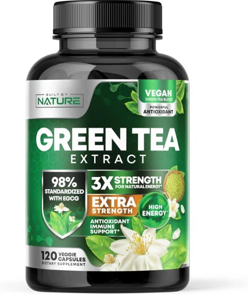 Green Tea Fat Burner 1000mg EGCG Extract Natural Weight Loss Supplement 120Capsu