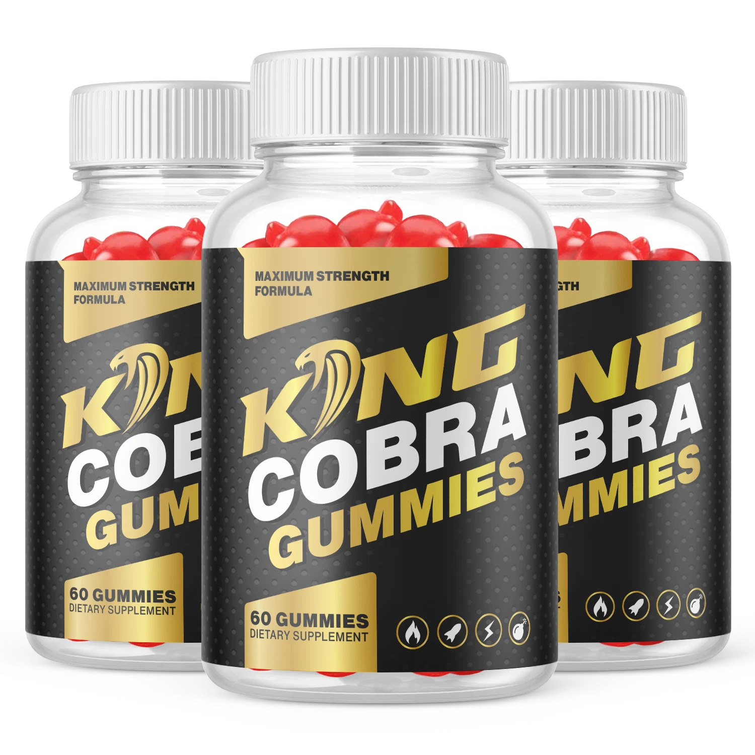 3 Pack - OFFICIAL King Cobra Gummies For Men - KingCobra Male Gummy Formula