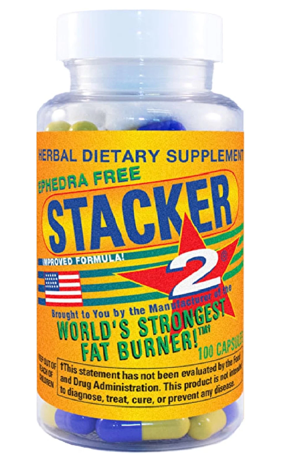 Stacker Two Dietary Supplement "Fat Burner Weight Loss" Capsules 100ct