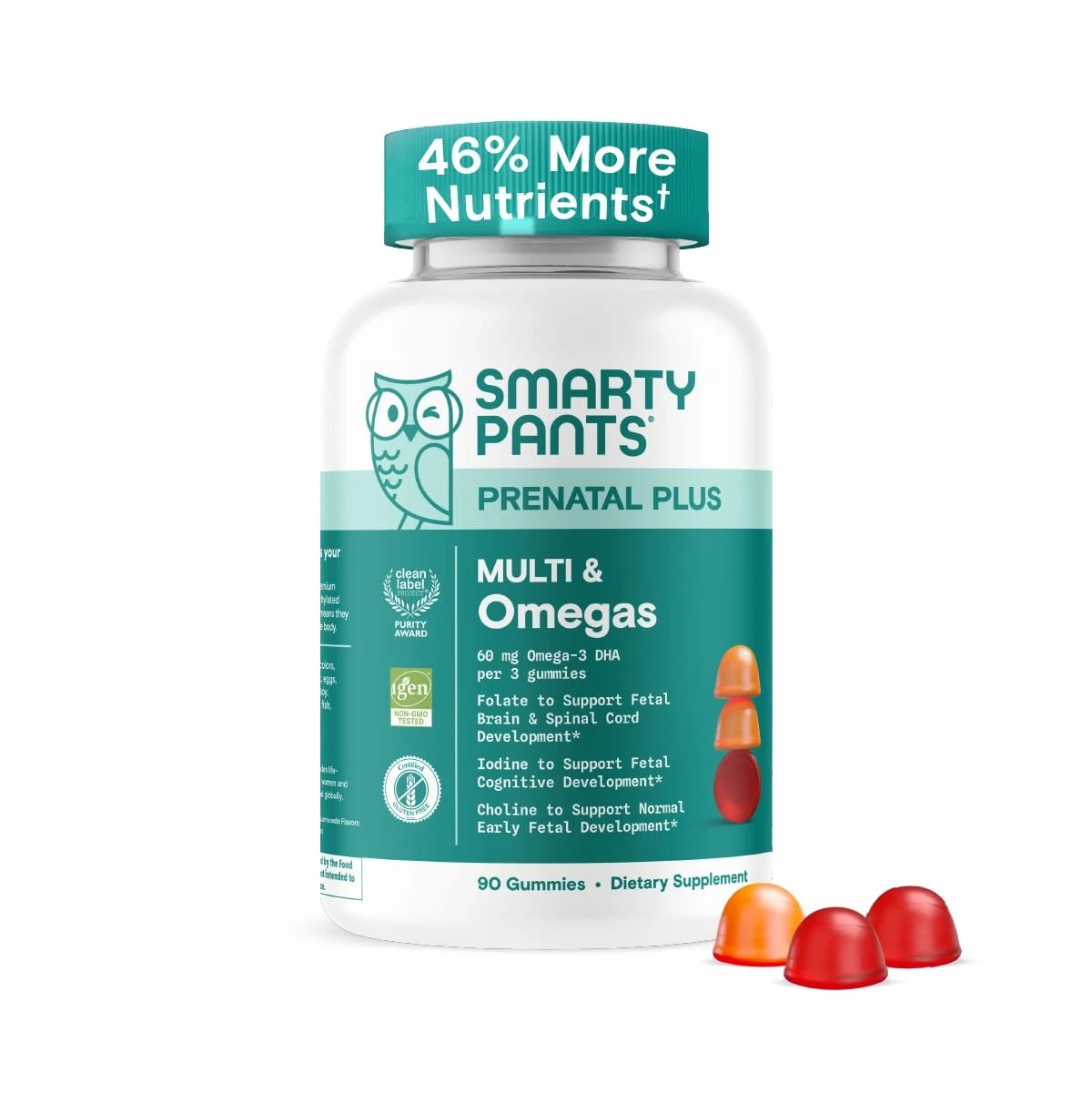 SmartyPants Prenatal Multivitamin Gummies - Improved Formula: Omega 3 (DHA/EPA),