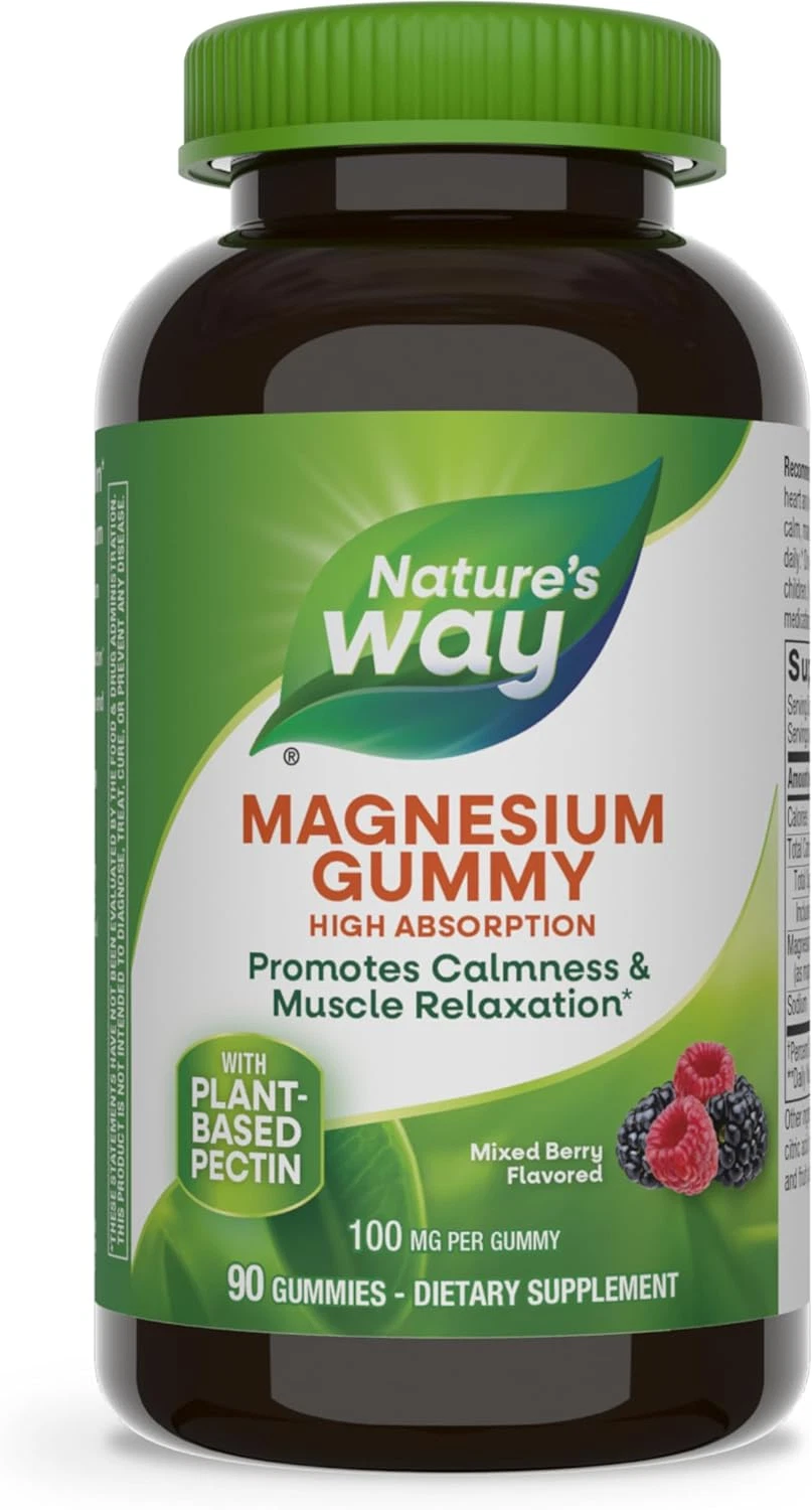 Nature’S Way Magnesium Gummies, Promotes Calm*, with Magnesium Citrate, Raspberr