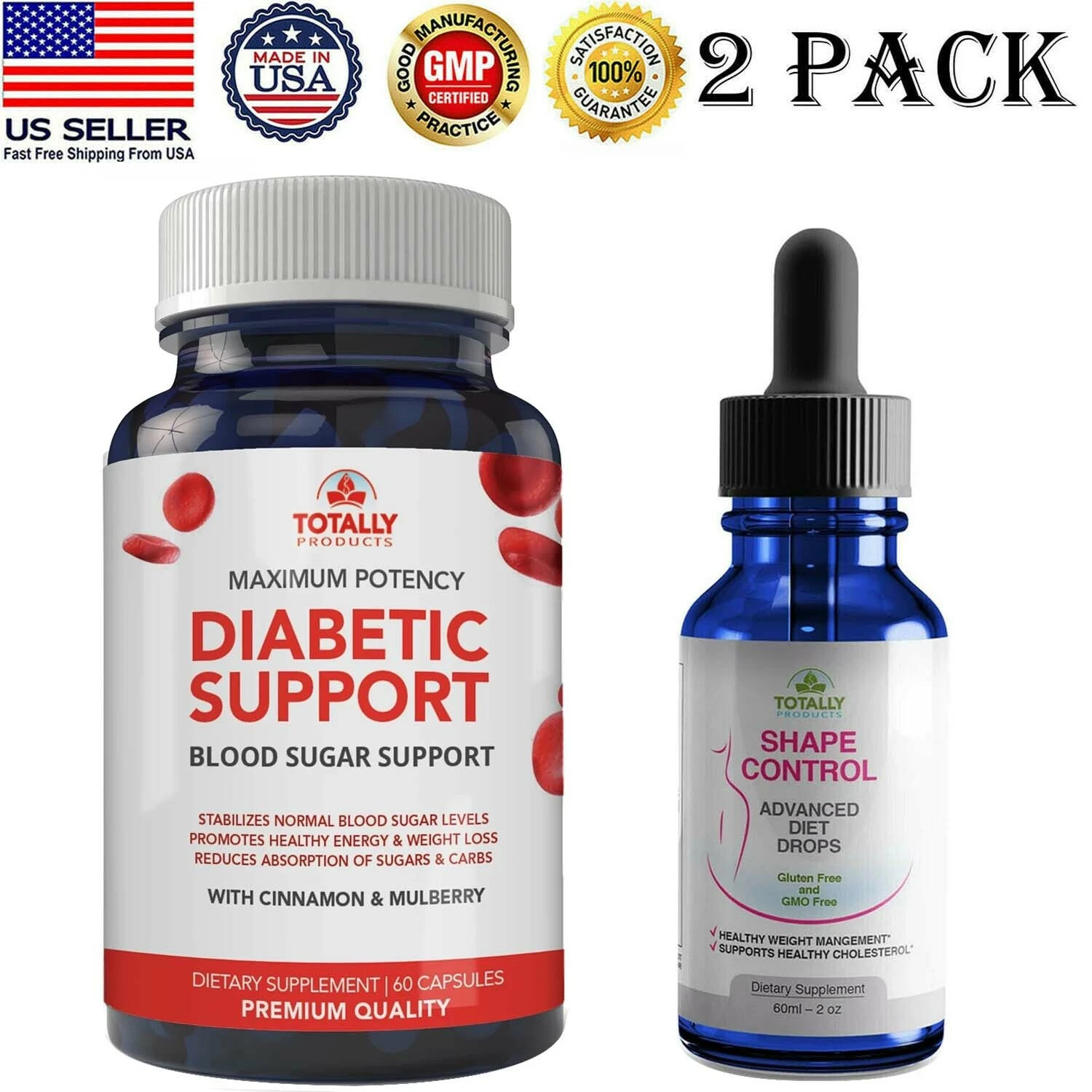 Support Formula Capsules Advanced Diet Drops Weight Loss Fat Burner 2pk