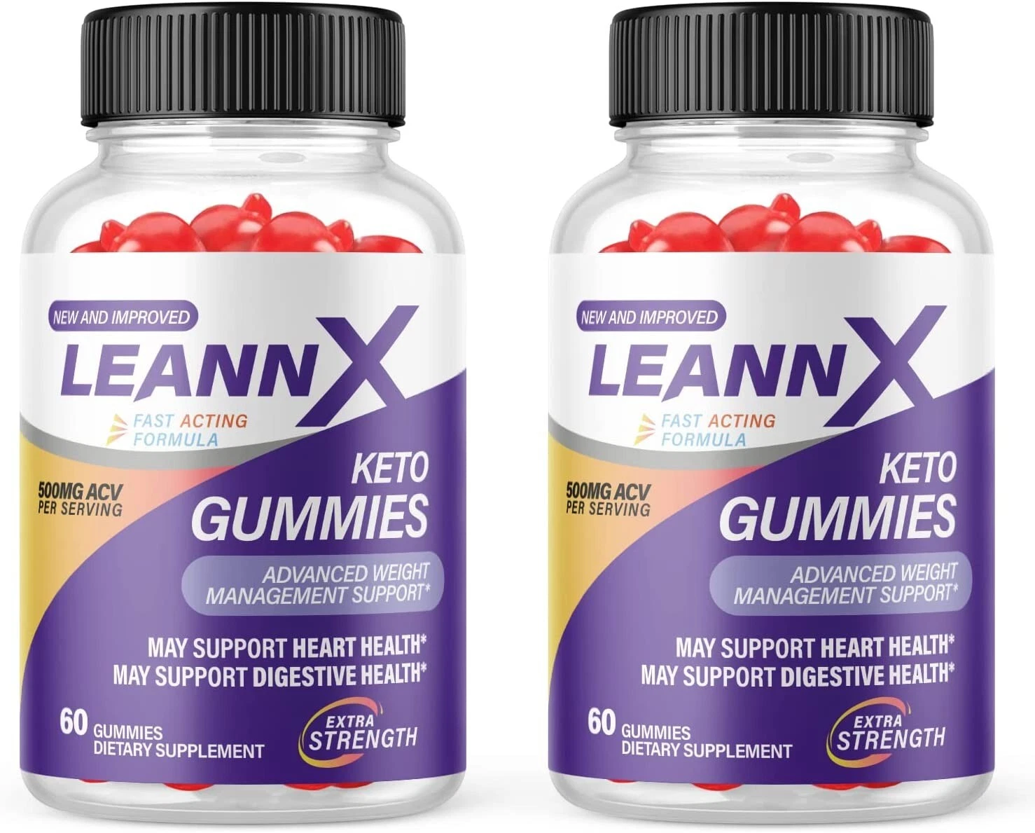 2 Pack - Leann X Keto Gummies, Weight Loss, Appetite Suppressant-120