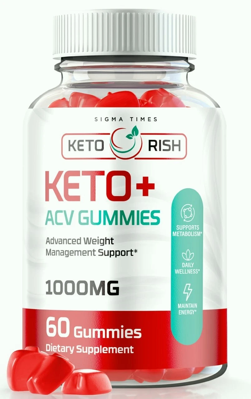 Keto Rish Advanced Keto + ACV Gummies for Weight Loss and Fat Burning 60ct