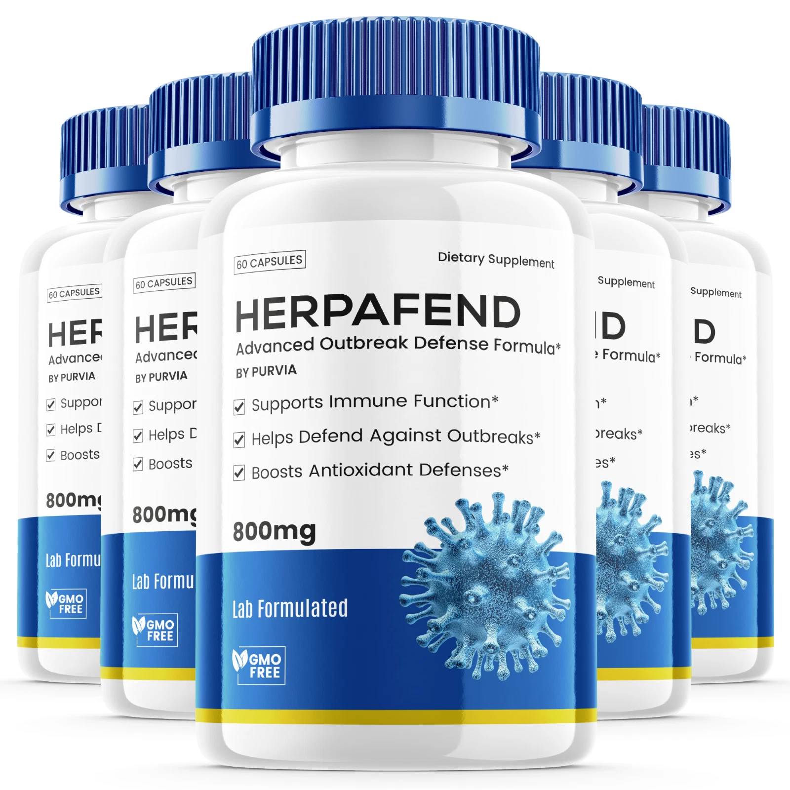 (5 Pack) Herpafend Advanced Supplement Extreme Strength Overall Wellness Support