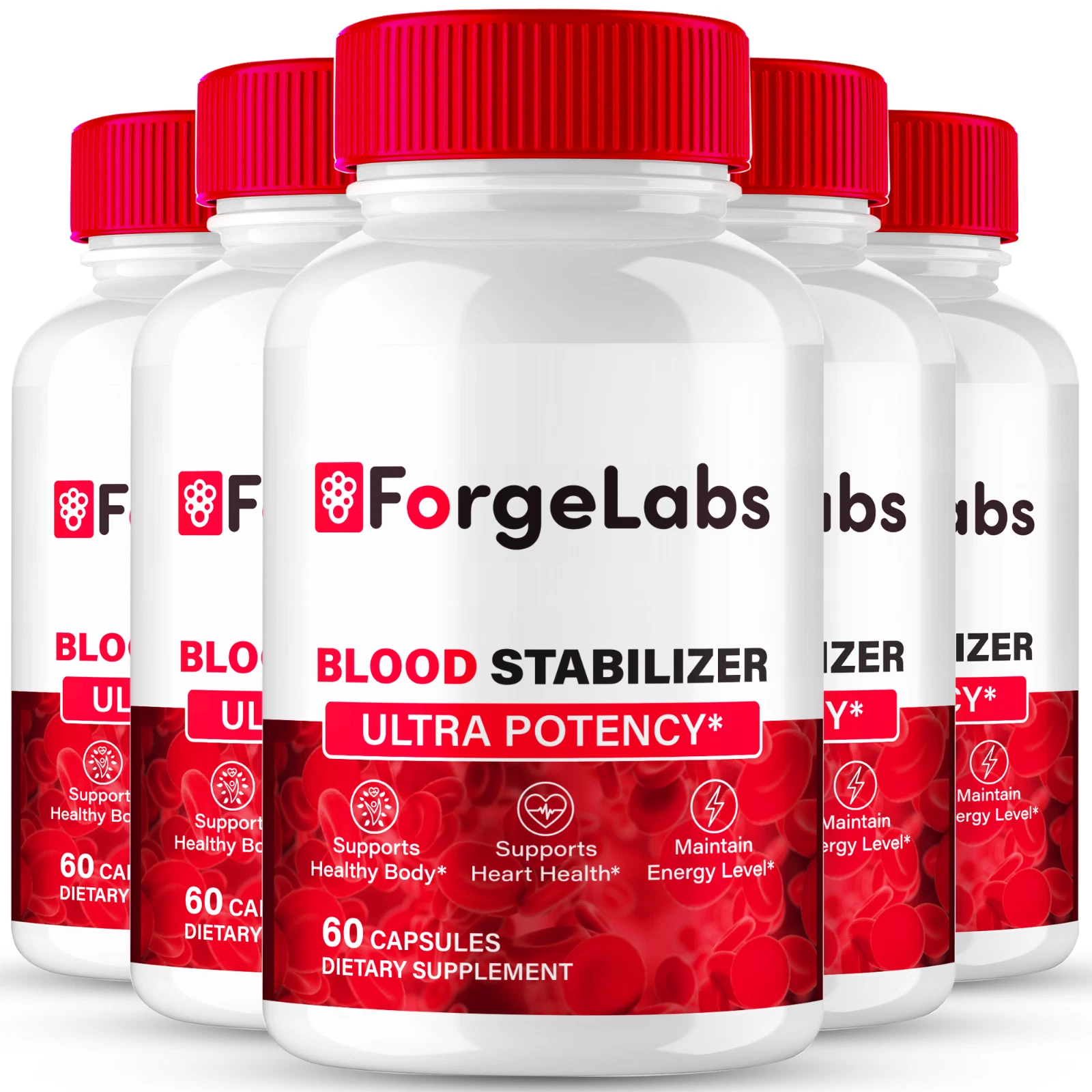 (5 Pack) ForgeLabs Blood Stabilizer, Forge Labs Advanced Blood Support Capsules