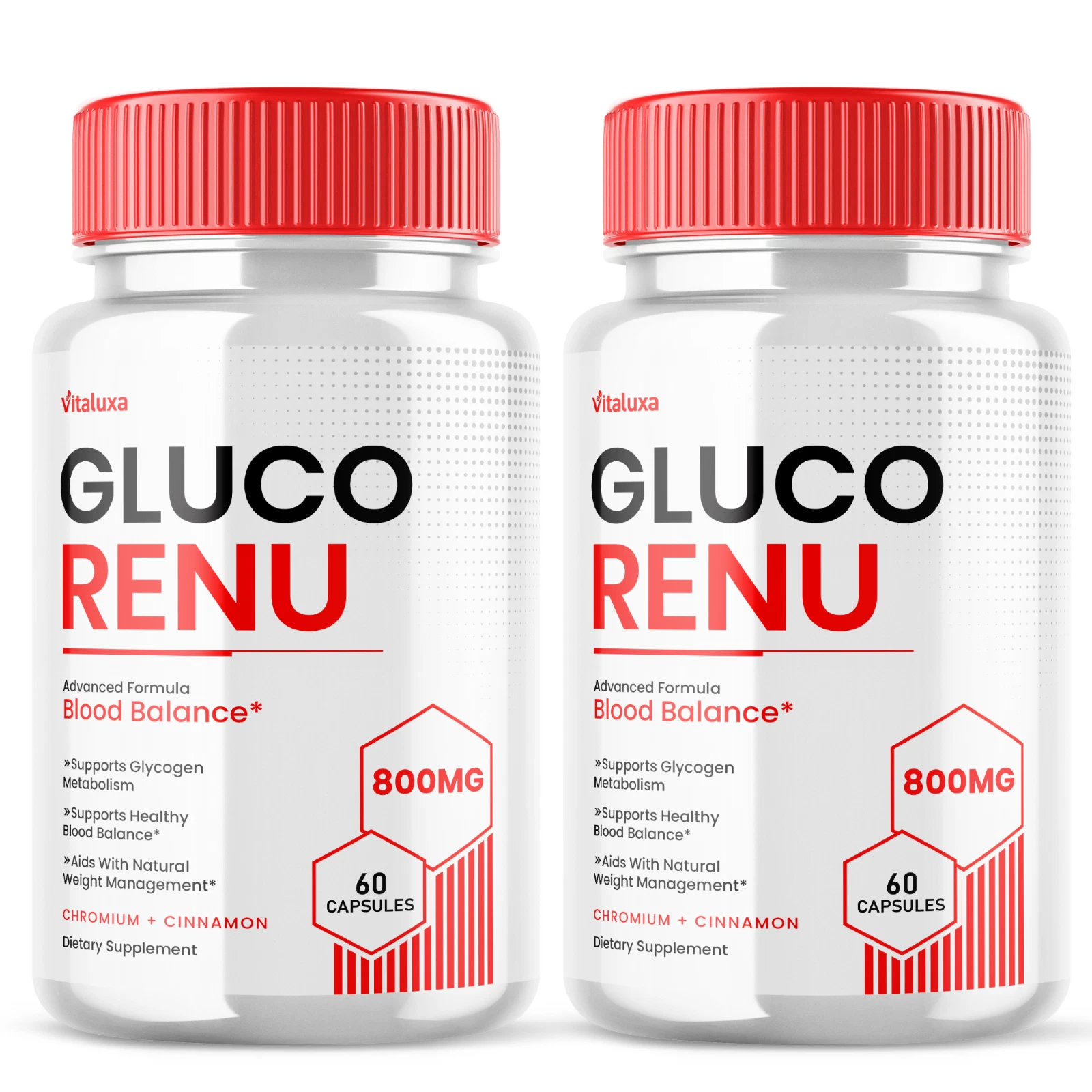 (2 Pack) Gluco Renu Advanced Formula Blood Support Supplement (120 Capsules)