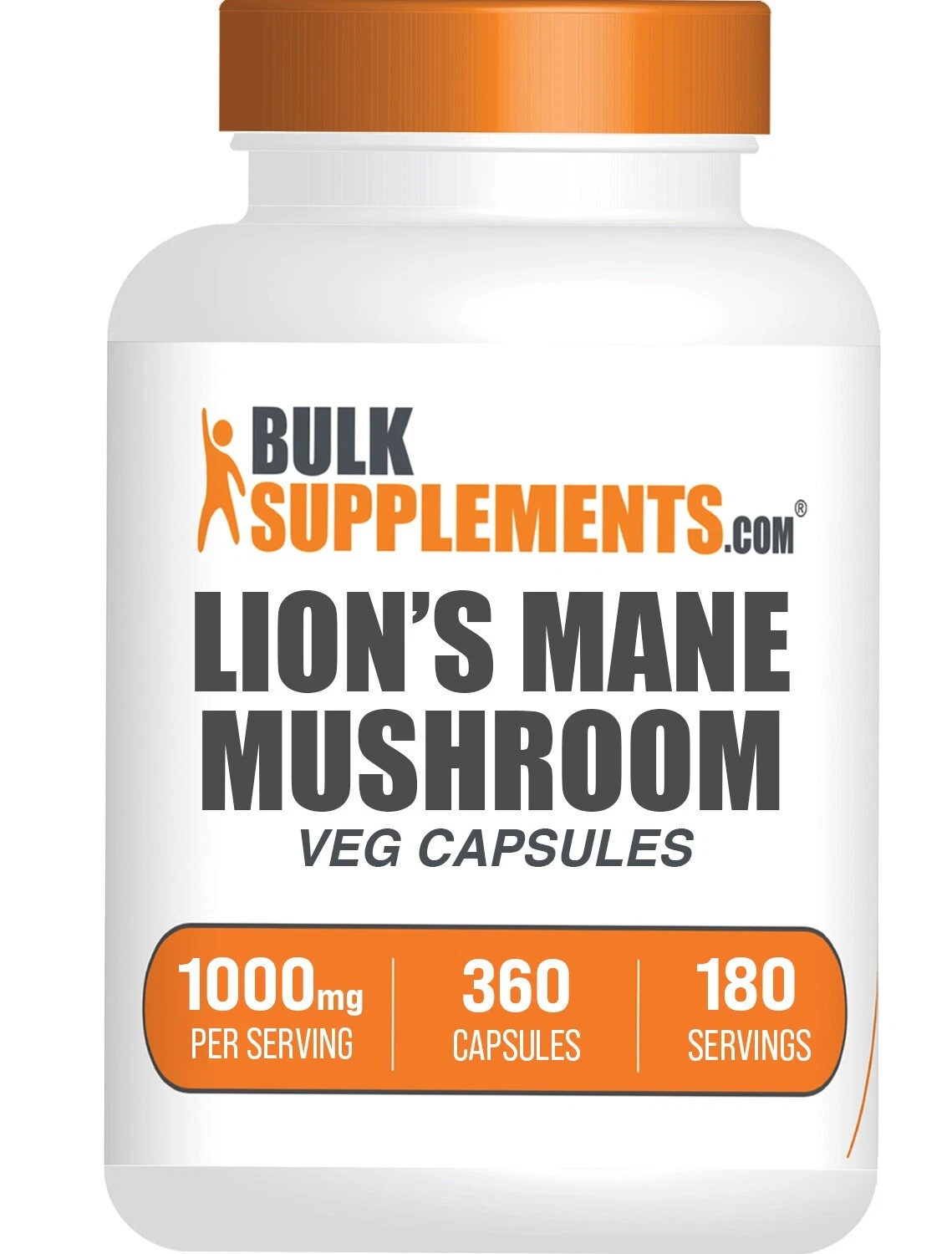 BulkSupplements Lion's Mane Mushroom Extract 360 Capsules - 1000 mg Per Serving