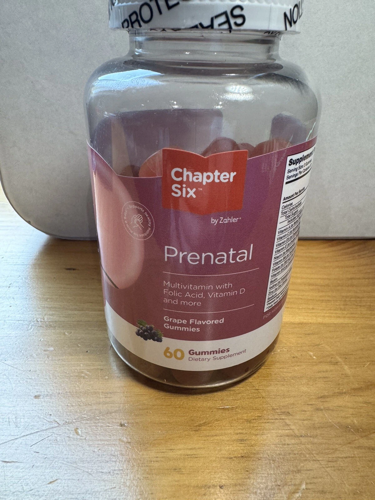 New Sealed Zahler Chapter Six Womens Prenatal Grape Flavor Vitamins 60 Gummies
