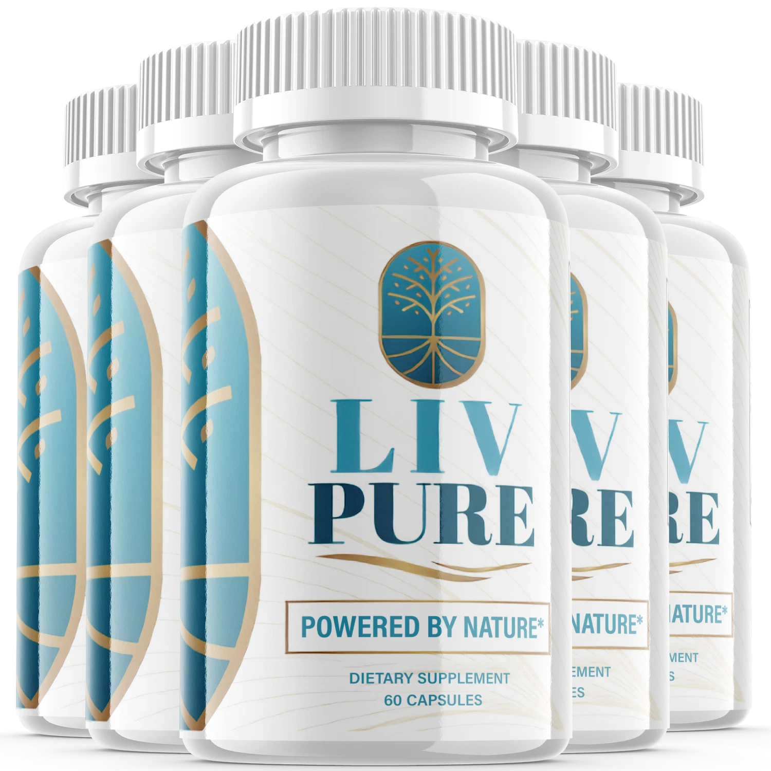 5 Pack - Liv Pure Powered by Nature - Liver Support Supplement - 300 Capsules