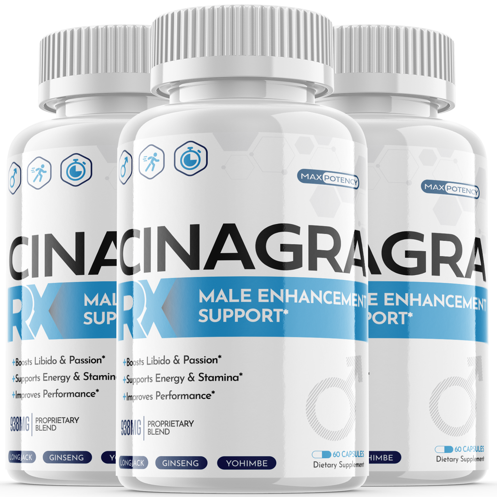 Cinagra RX - Male Virility - 3 Bottles - 180 Capsules