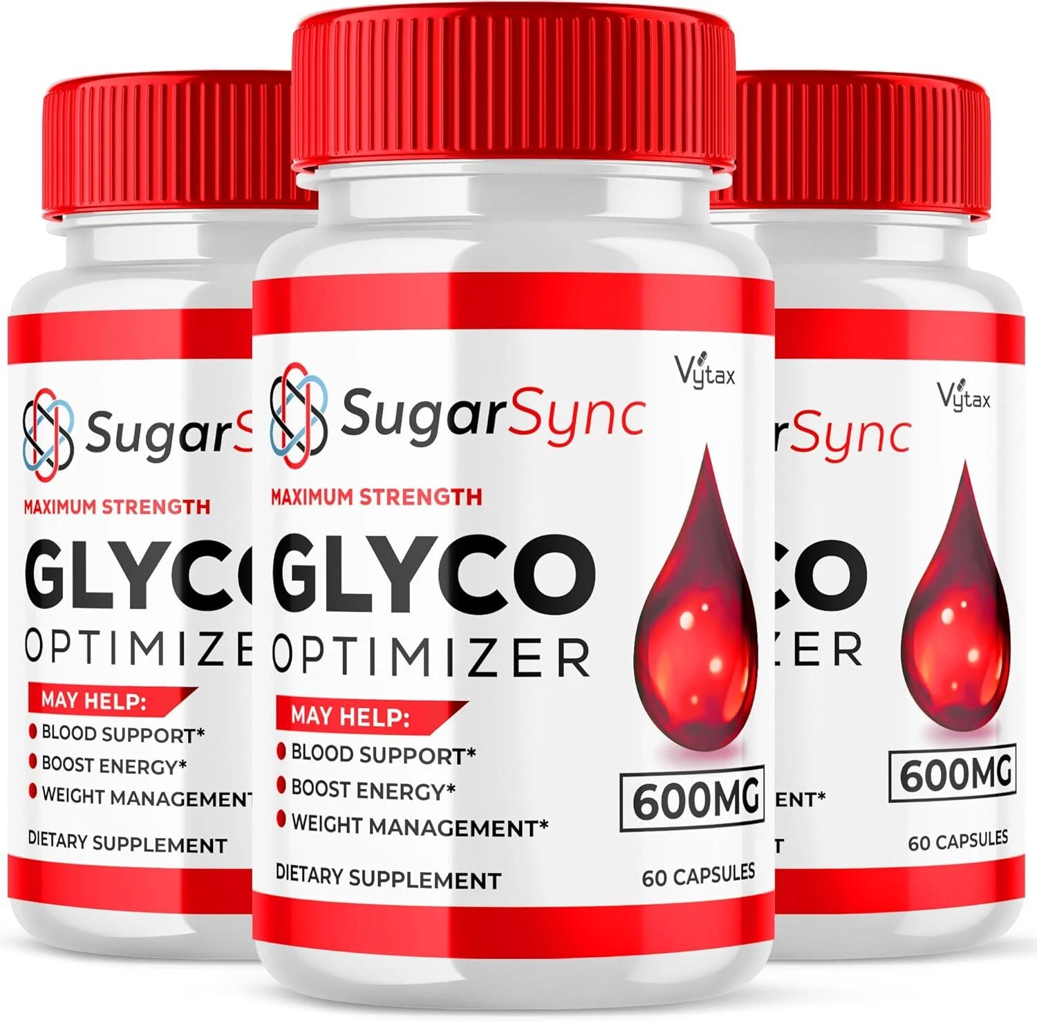 3 Pack Sugar Sync Glyco Optimizer Maximum Strength Blood Balance Supplement
