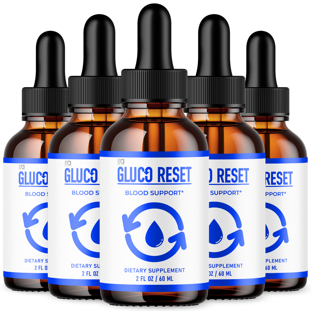 Gluco Reset Advanced Blood Support Drops All Natural Supplement 2oz - 5 Pack