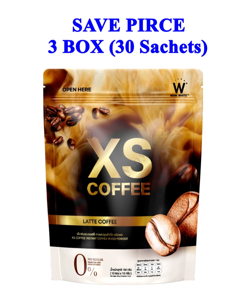 3X Wink White XS Latte and Black Coffee Dietary Supplement Weight Control Drink.