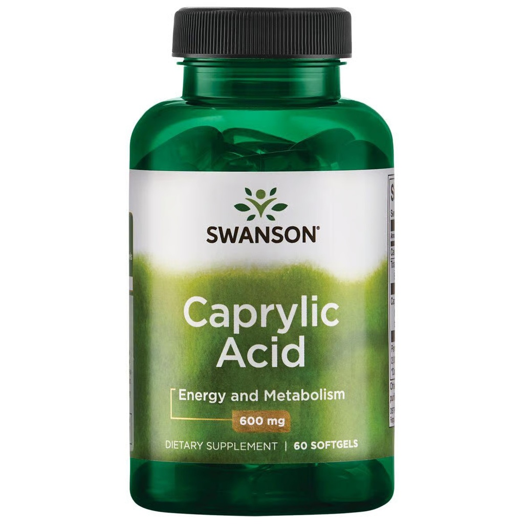 Swanson Caprylic Acid 600 mg 60 Softgels