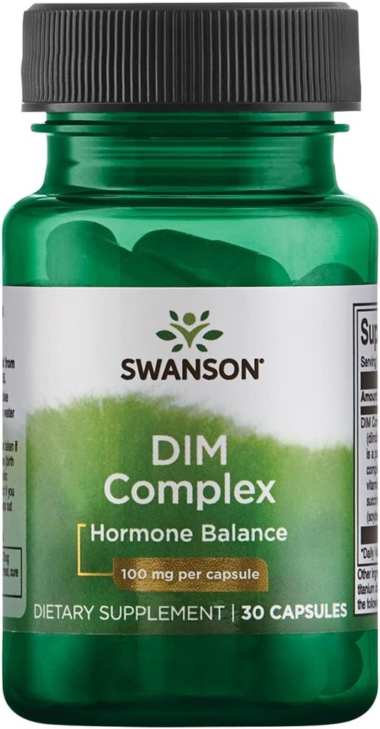 Swanson Dim Complex (Diindolylmethane) 100 Milligrams 30 Capsules (1 Pack)