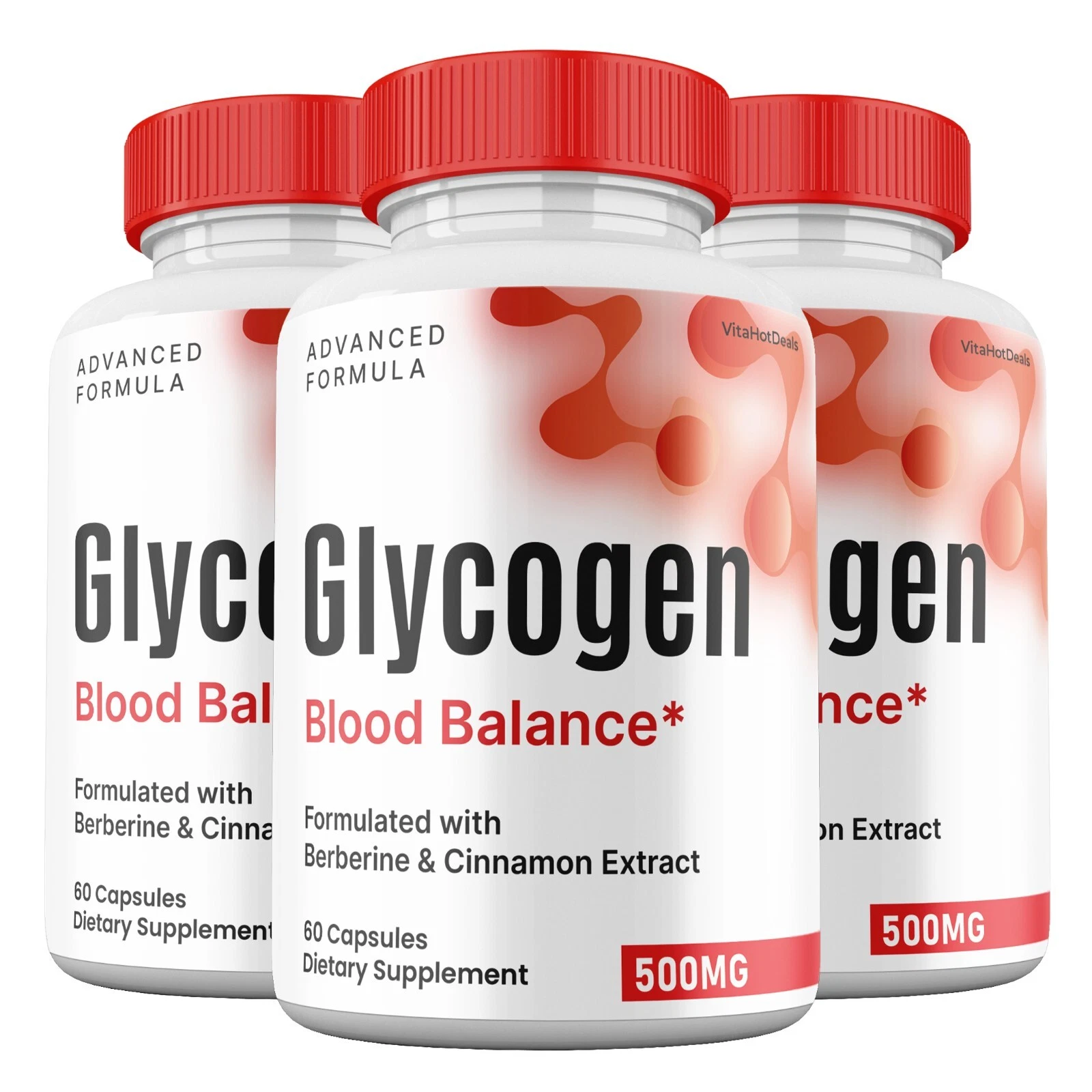 Glycogen Blood Balance Capsules , Max Strength, Glycogen Pills (3 Pack)