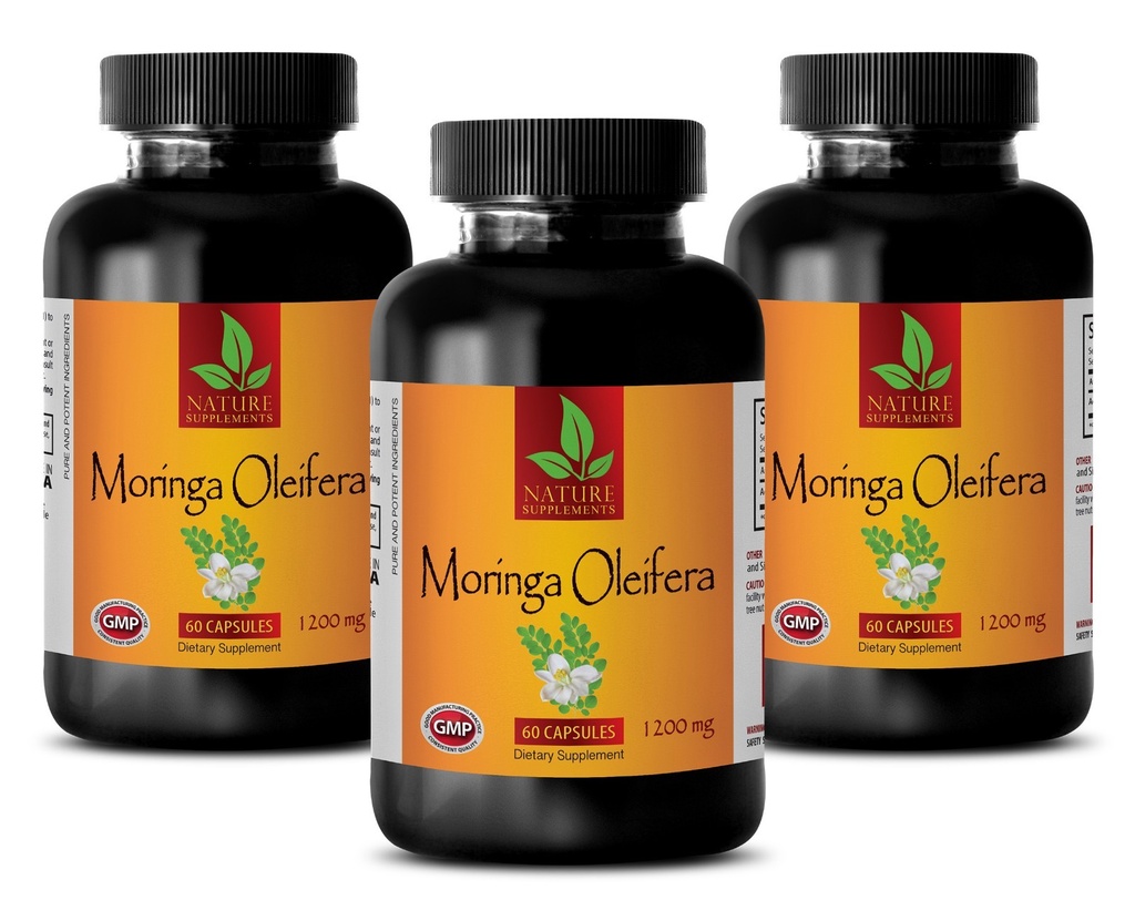 Fat Burner Pills - Moringa Oleifera Leaf Extract 1200mg - Weight Loss 3 Bottles