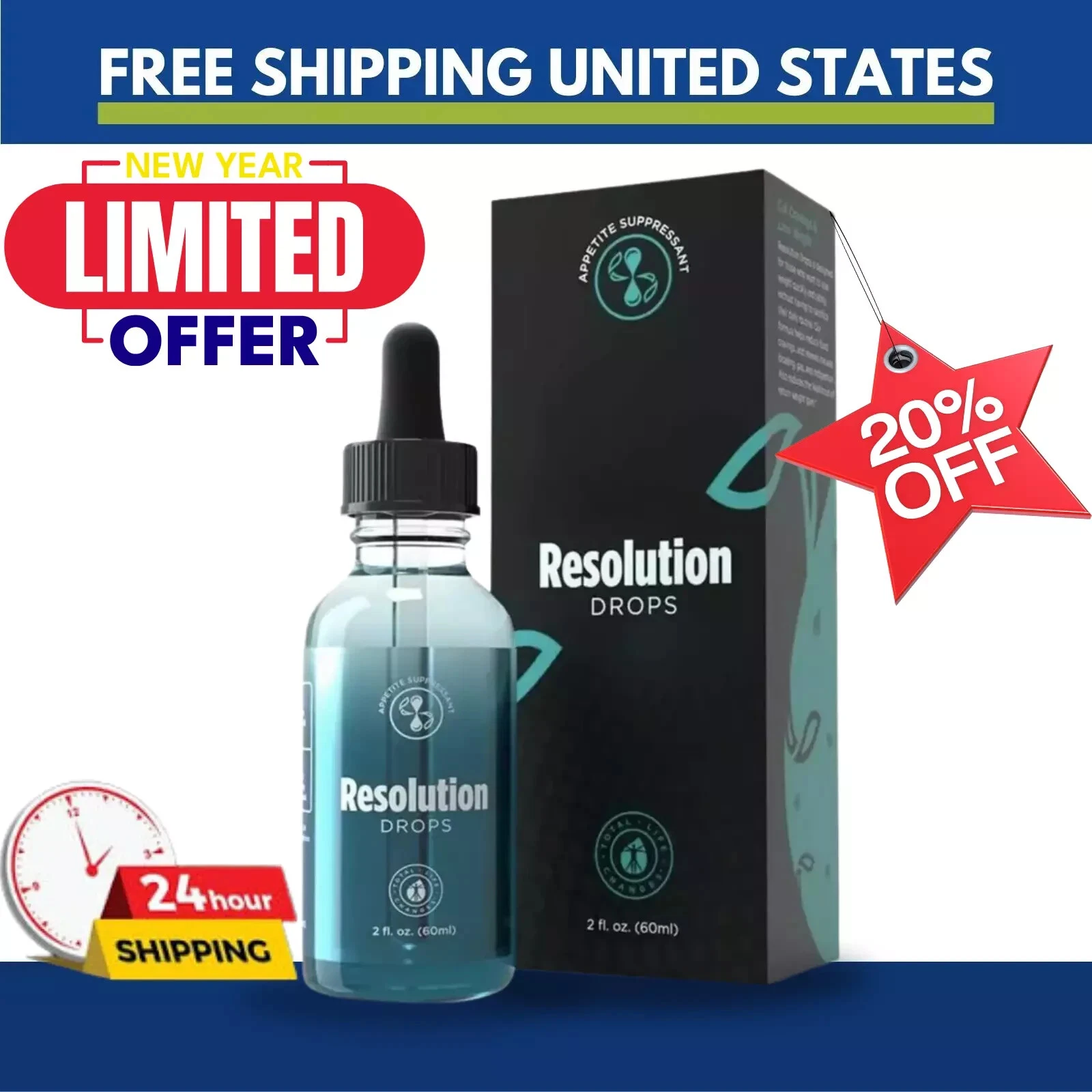 TLC Resolution Drops, Appetite suppressant - Lose Weight / Weight Loss,