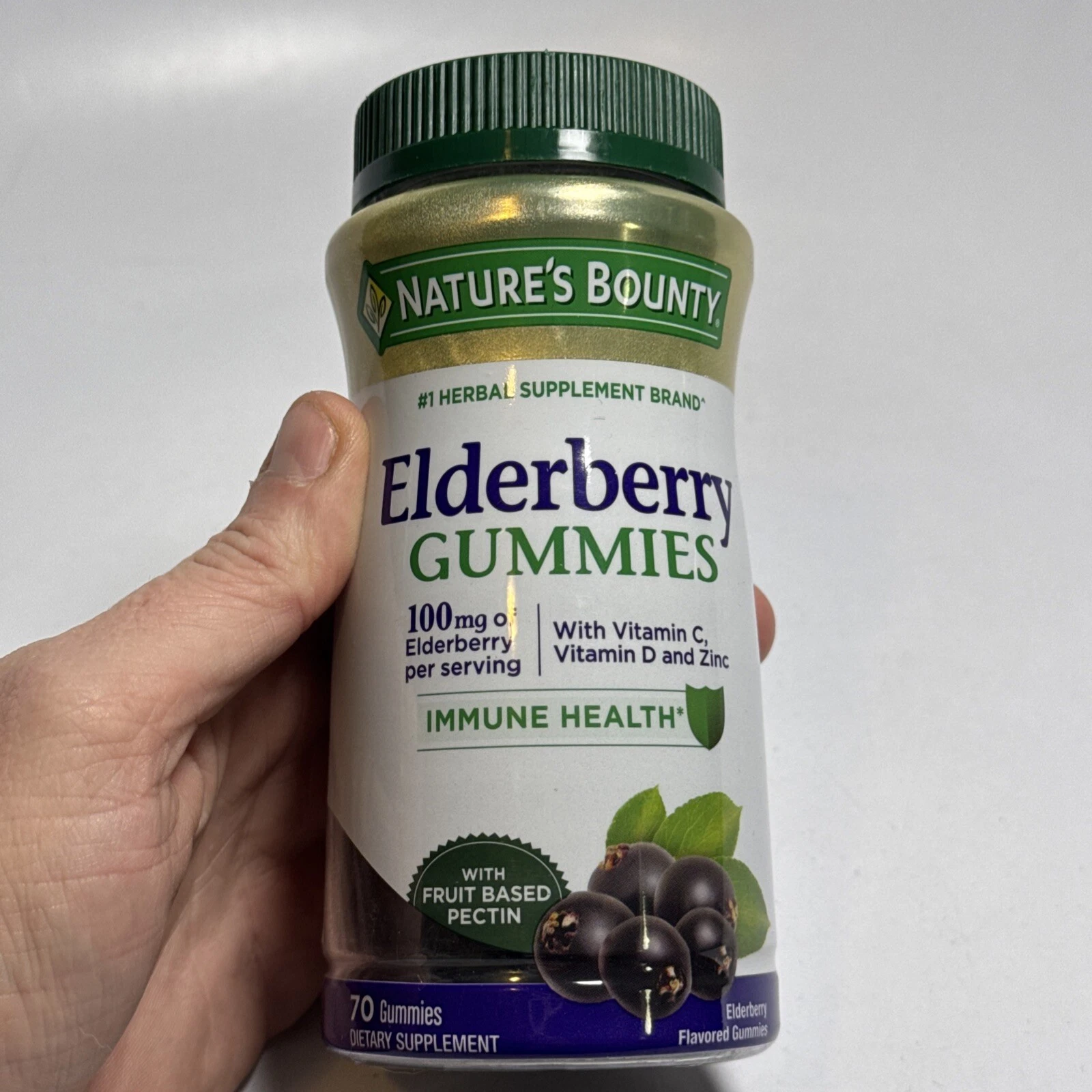 (NIB) Nature's Bounty Elderberry Gummies For Immune Health 70 Gummies Exp 03/26