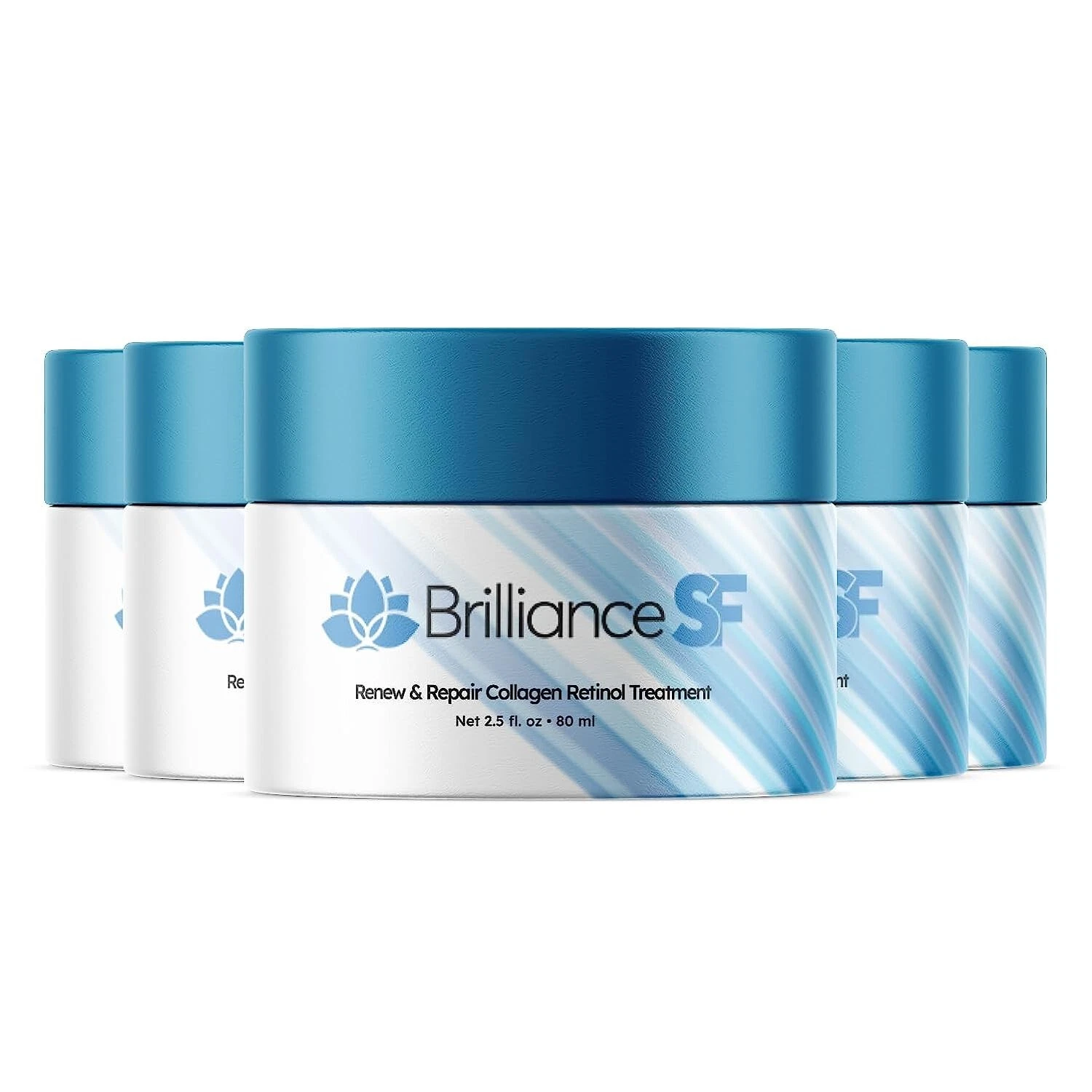 (5 Pack) Brilliance SF Anti-Aging Cream, Anti-Wrinkle Moisturizing Cream 2.5 Oz