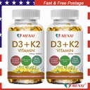 (2 Bottles) Vitamin K2 (MK7) D3 10000 IU Supplement, BioPerine Capsules, Immune