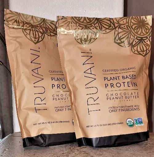 Truvani Vegan Chocolate peanut butter Protein Powder (lot of 2) Exp. 6/2026